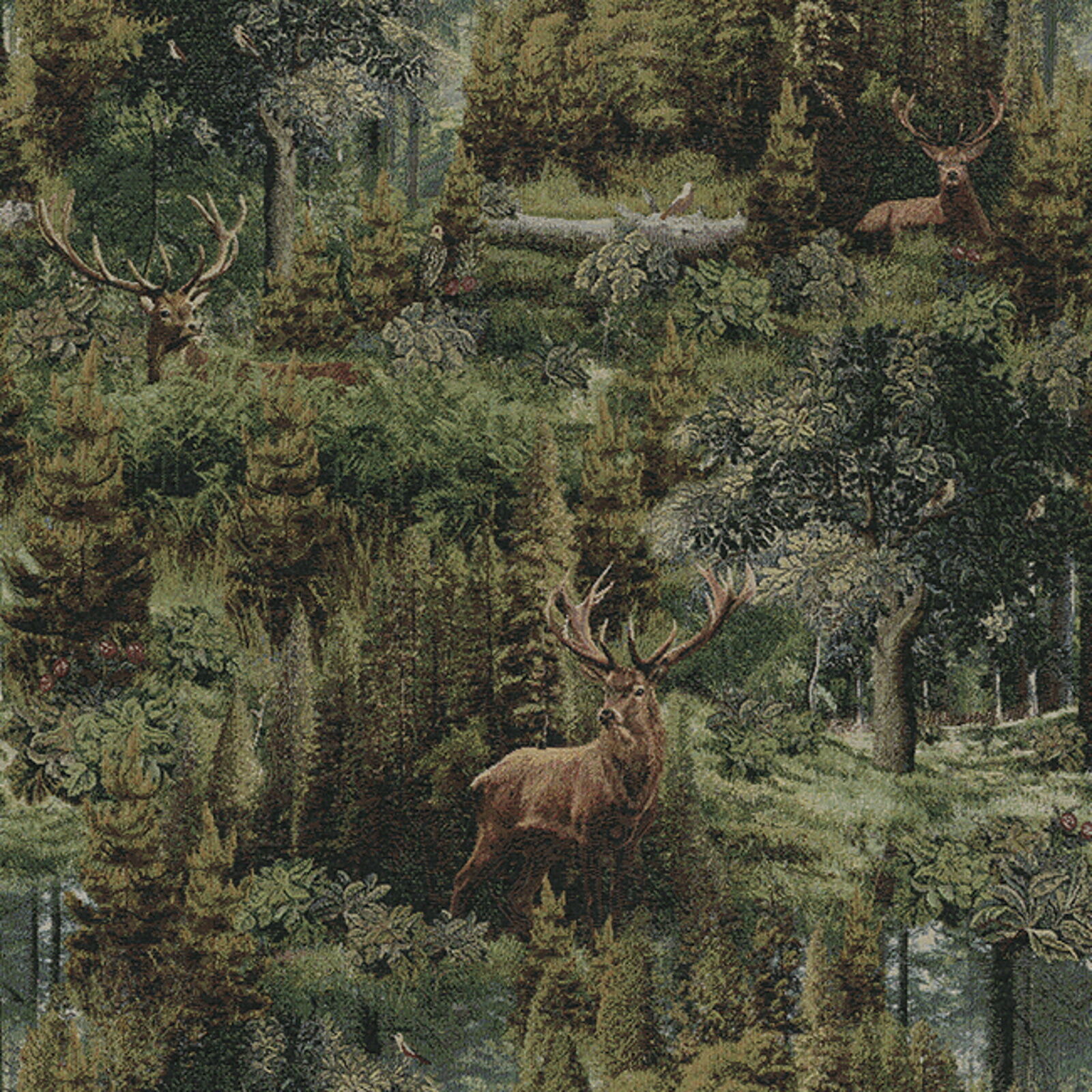 Stoff Meterware Hirsch im Nationalpark Gobelin