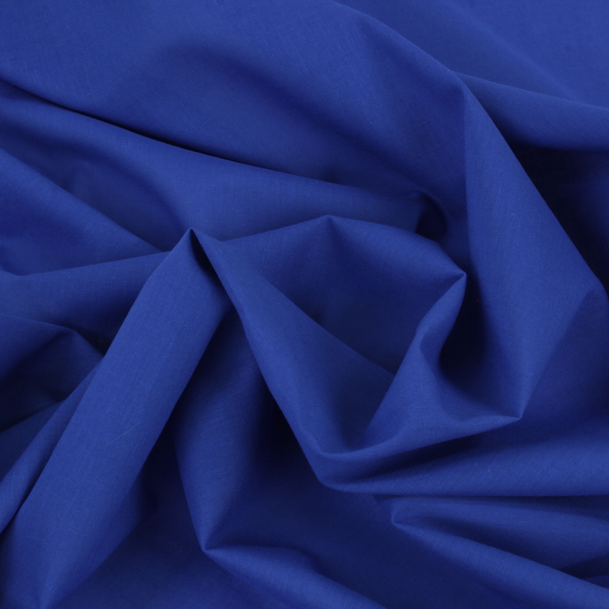 Stoff Meterware Uni Kobalt Blau Voile Bio Baumwolle