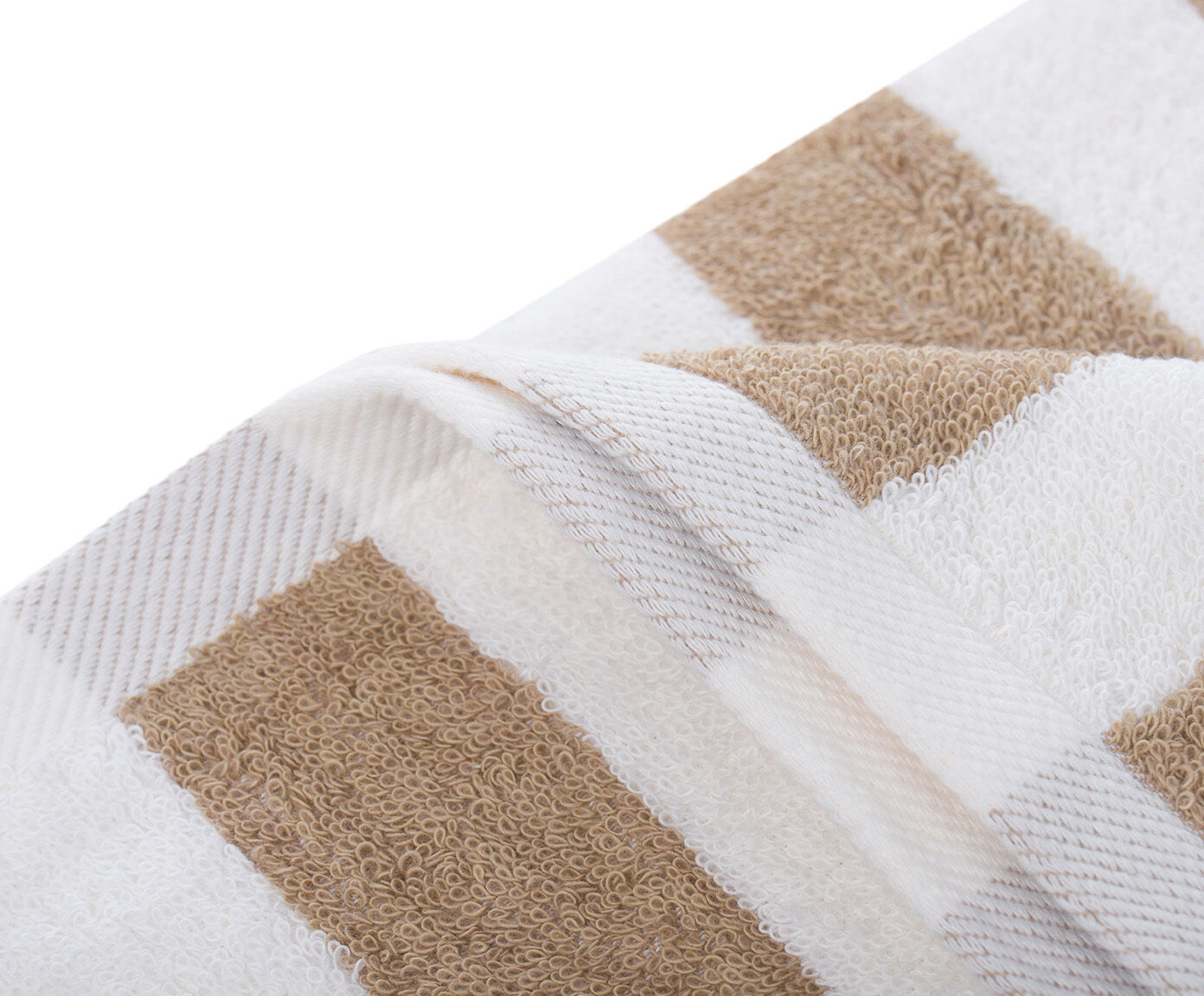 Gözze Saunatuch RIMINI 70x200 cm Blockstreifen - Cappuccino