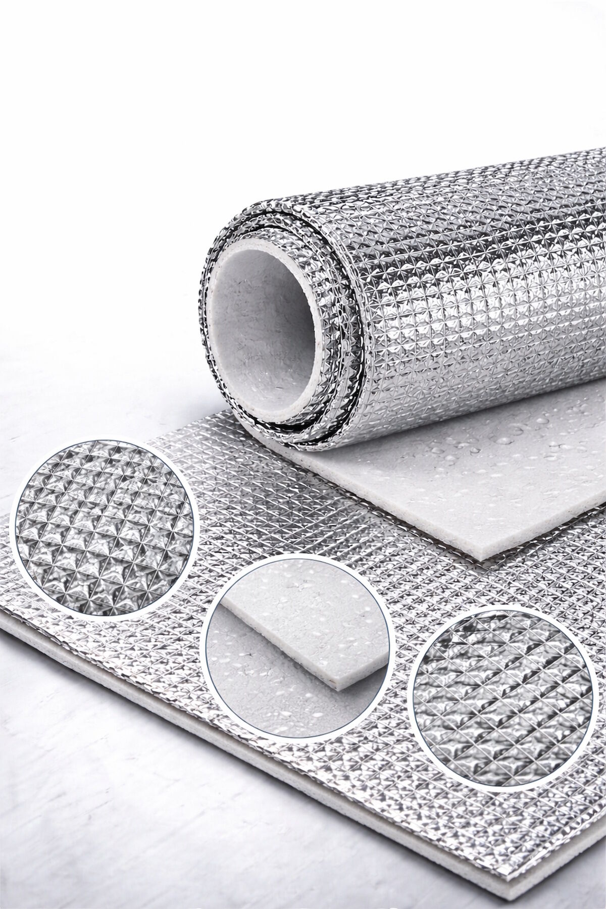 Aluminium Isolierfolie Silber Meterware 2 mm Thermo