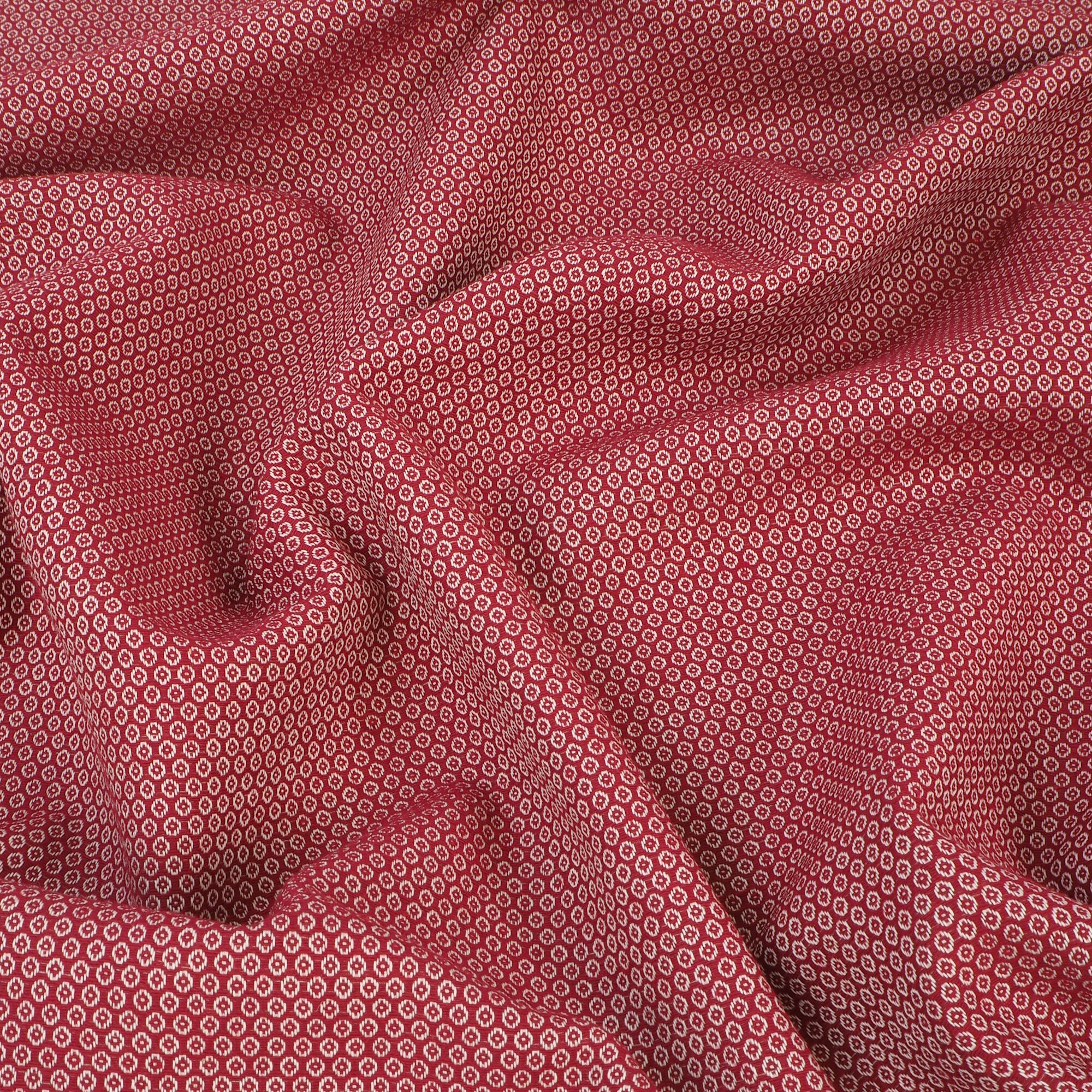 Stoff Meterware Emil Punkte klein bordeaux Webware Jacquard