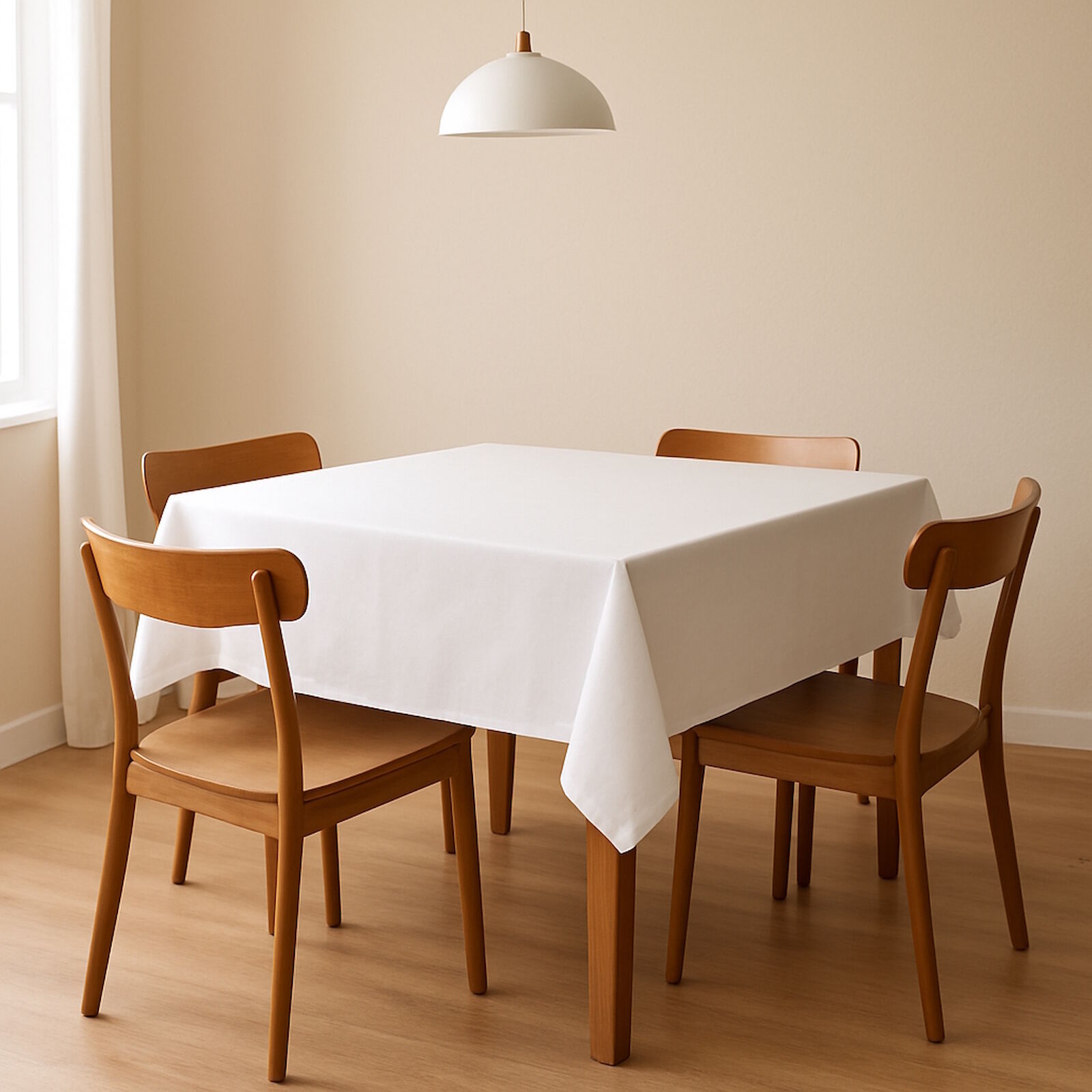 Tischdecke Weiß Baumwolle 4er Pack
