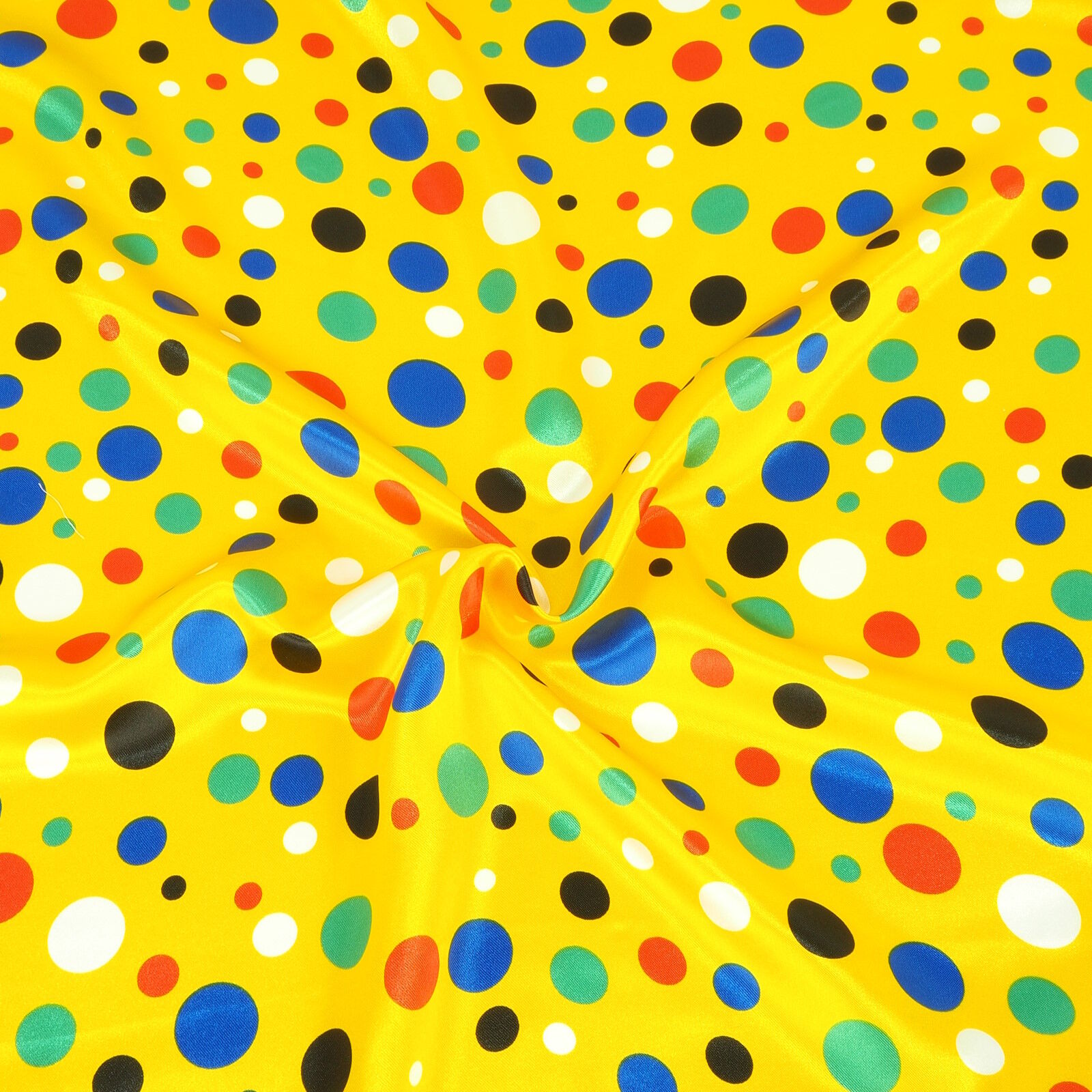 Faschingsstoff Bunte Punkte Gelb