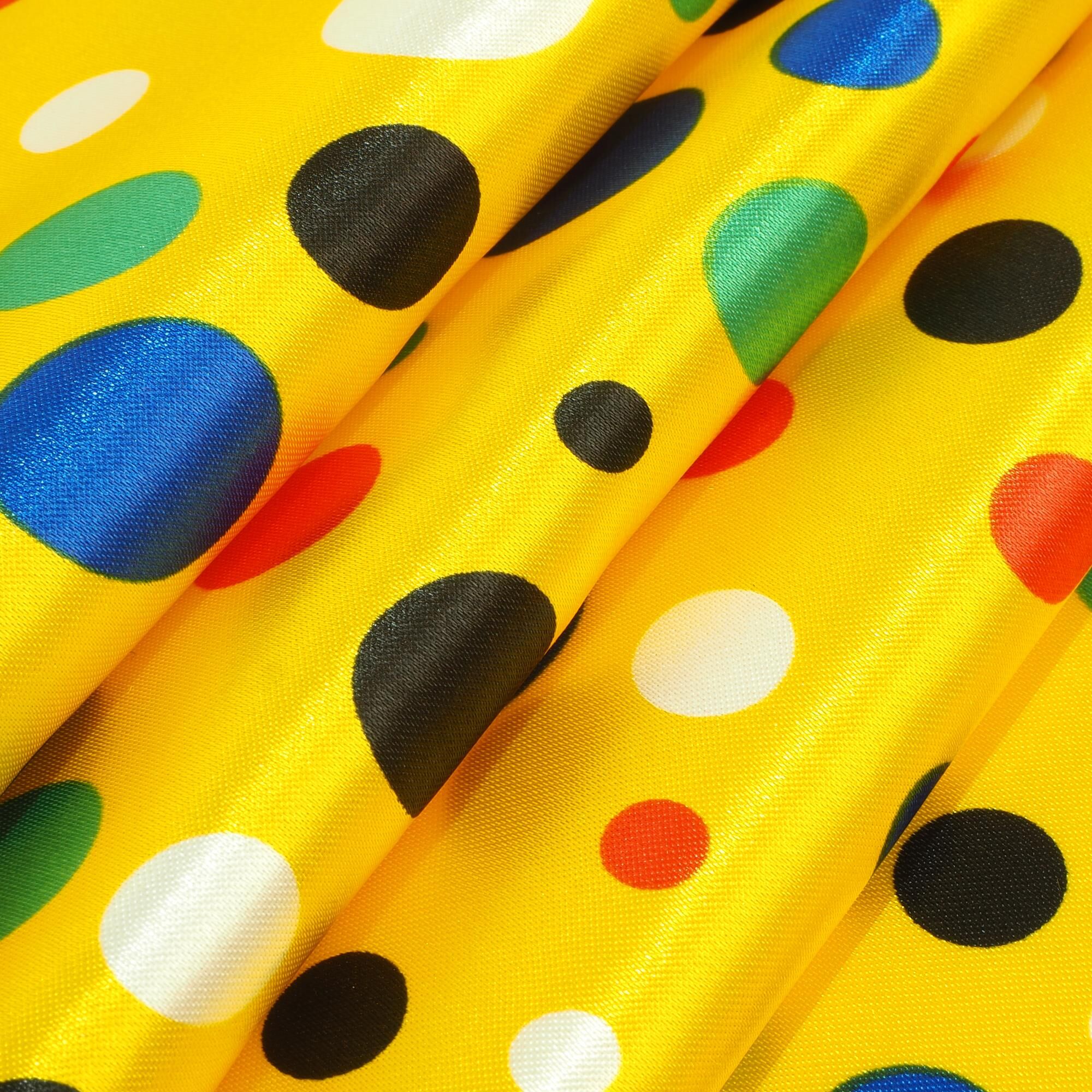 Faschingsstoff Bunte Punkte Gelb