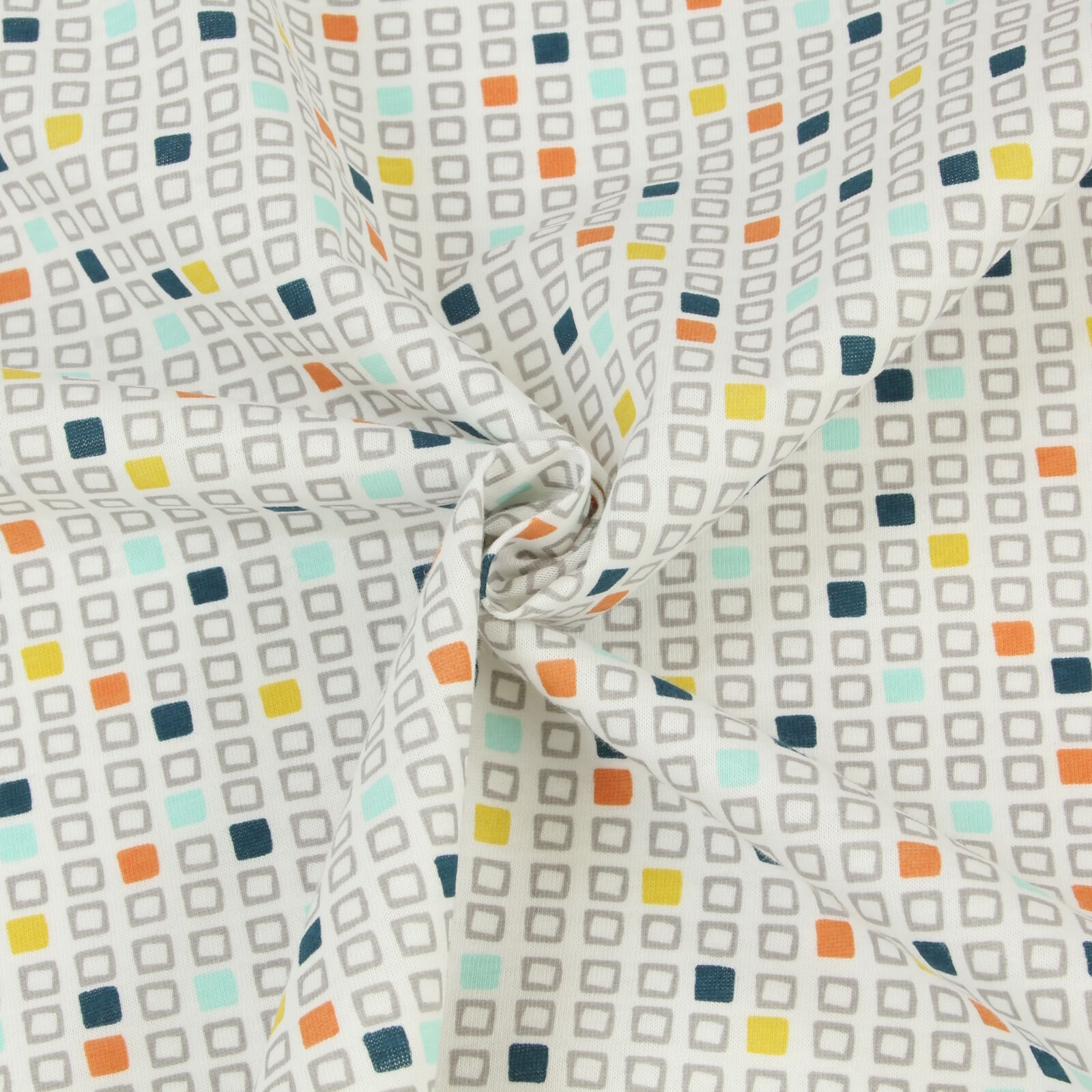 Stoff Meterware Stretch beschichtet Quadrate in Grün