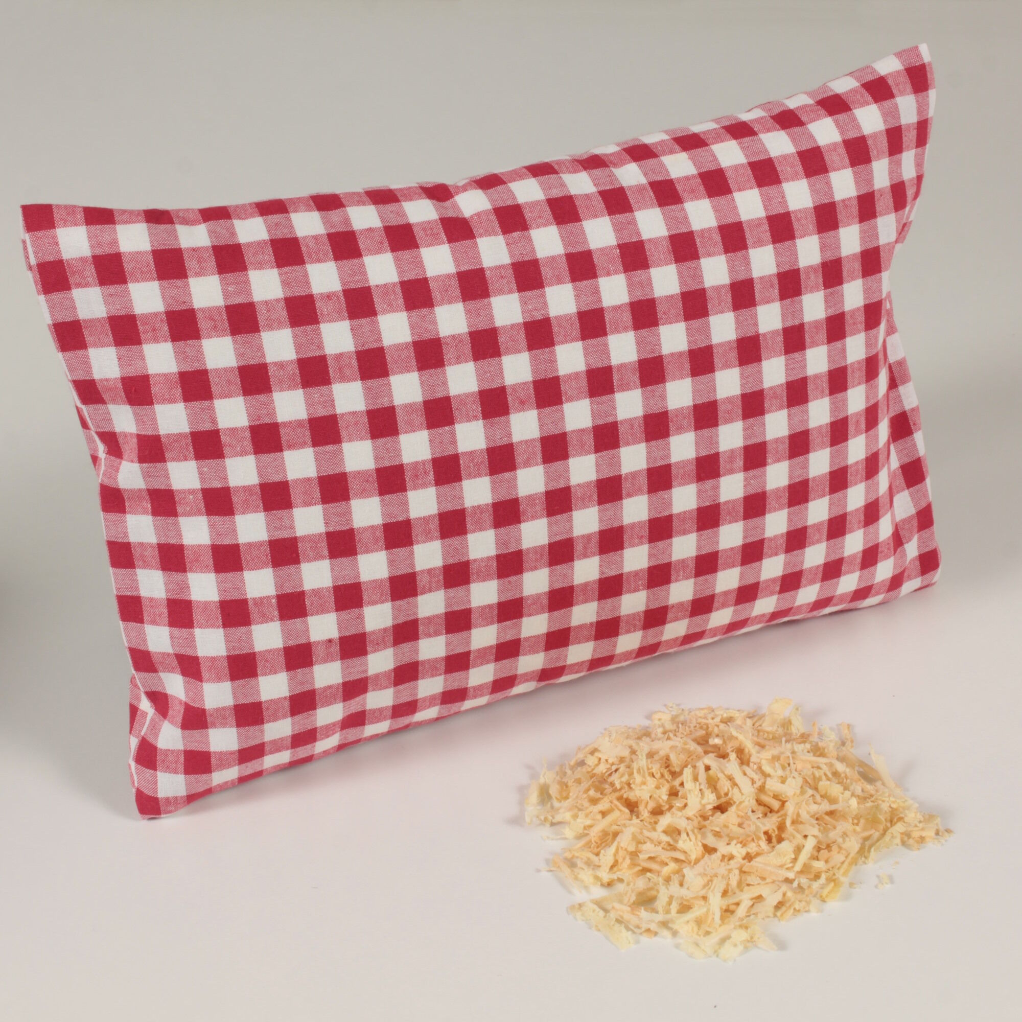 Zirbenkissen 20x30 cm Karo 1x1 cm Rot ca. 200 g Füllung