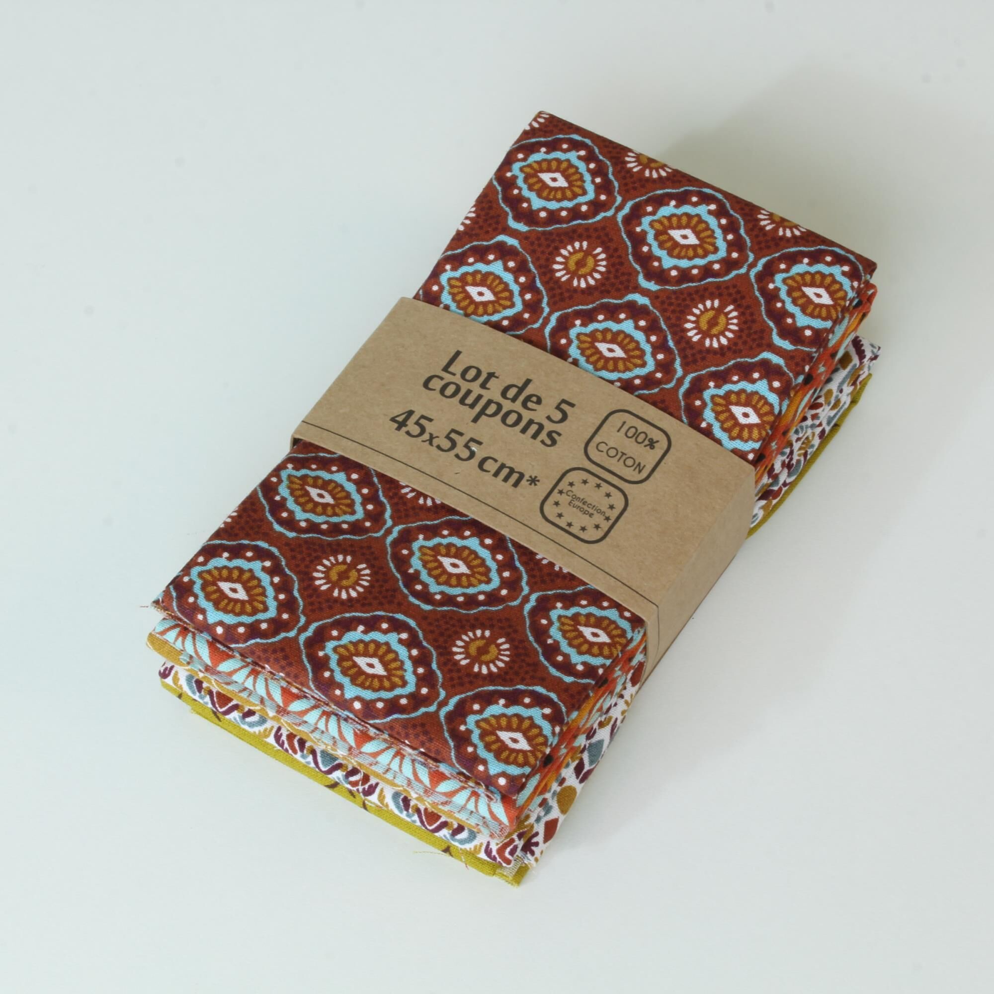 Patchwork Stoffe Trendy 5x 45x55 cm Ocker Terracotta