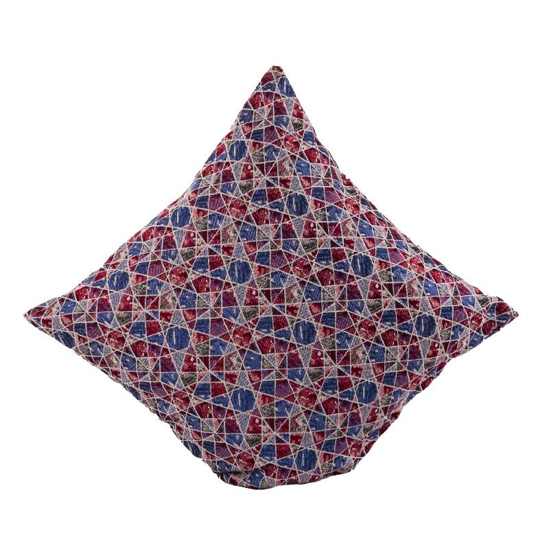 Komplettkissen 40x40 cm Mosaik Rot Blau