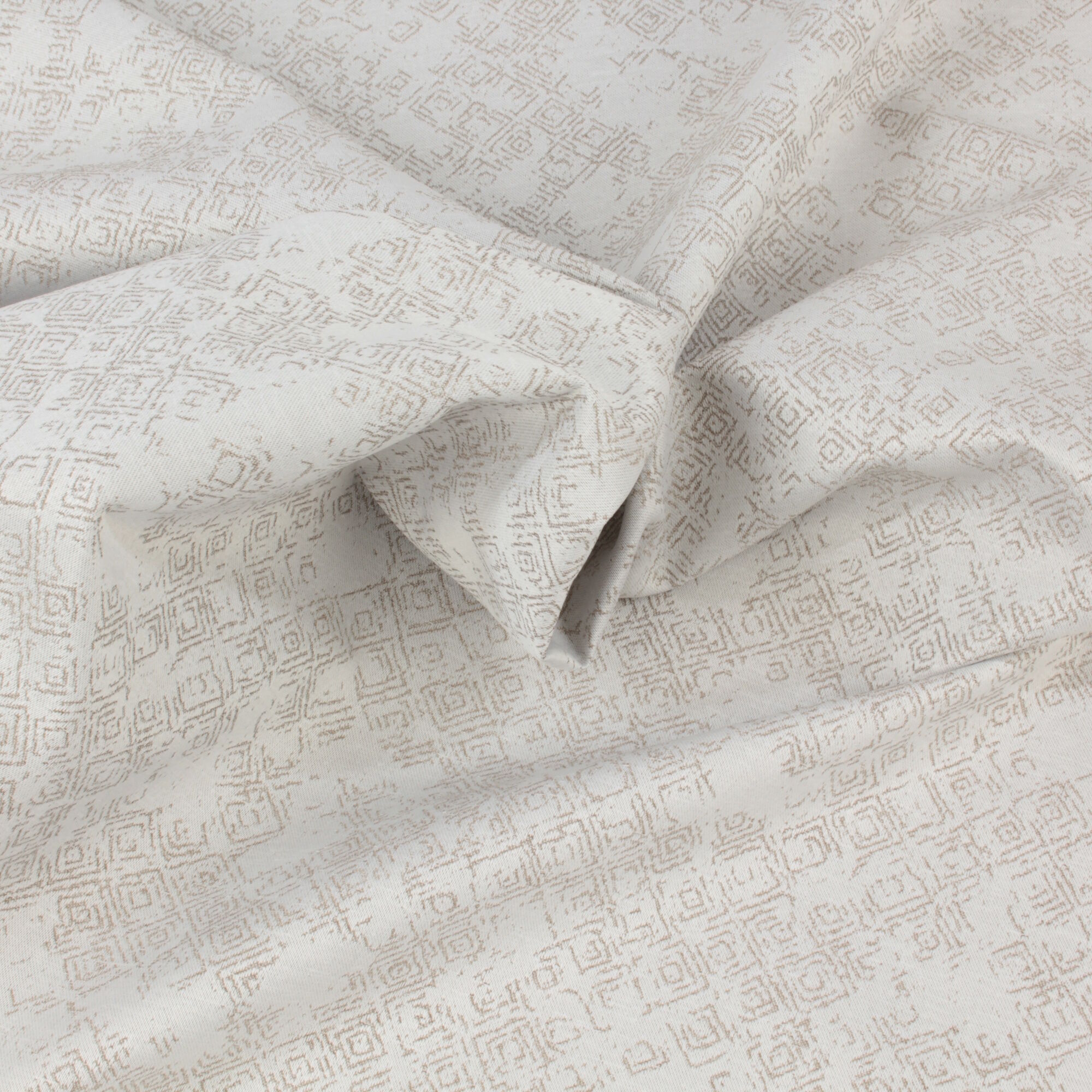 Stoff Meterware Melina Beige Jacquard Mischgewebe