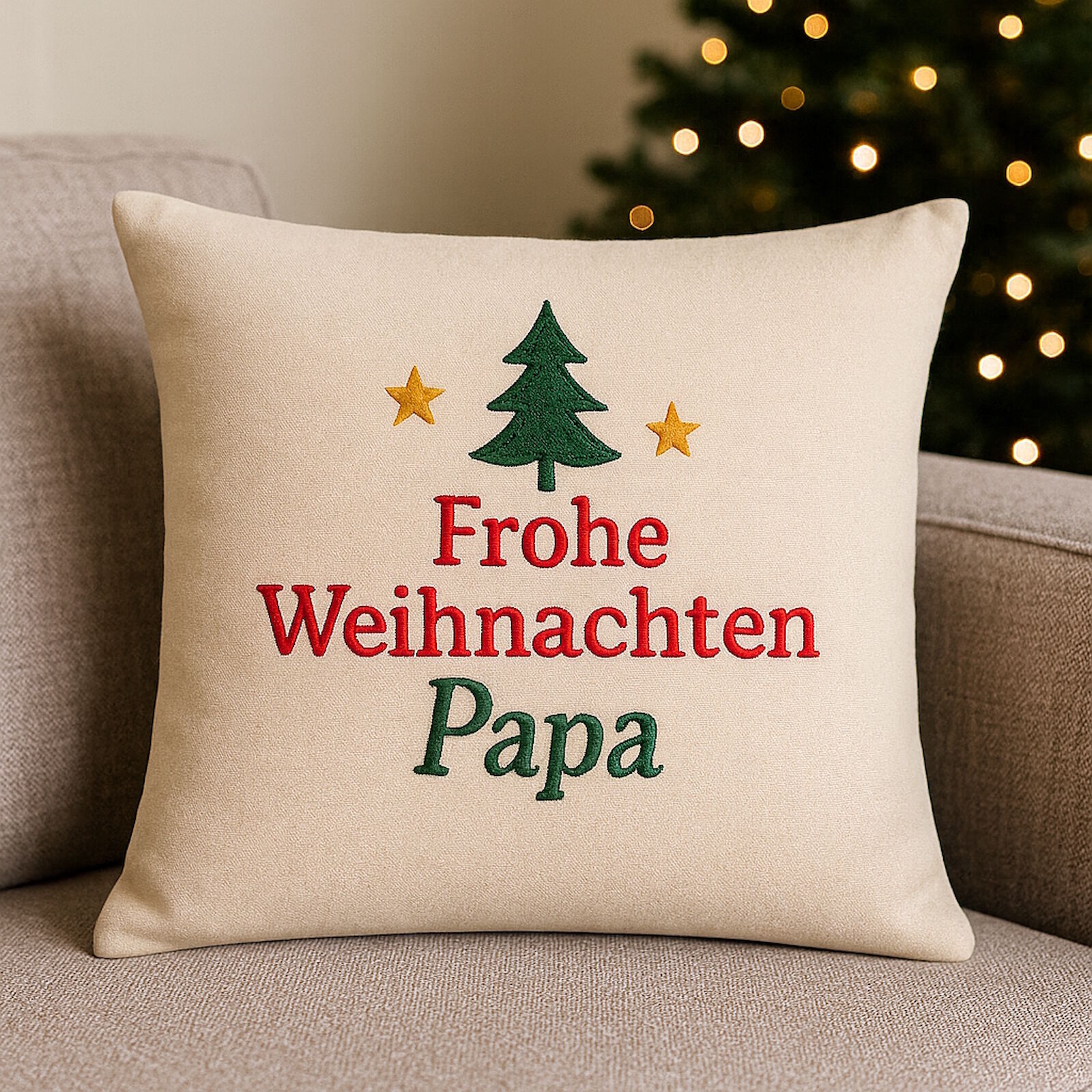 Weihnachtskissen Frohe Weihnachten Papa 40x40 cm