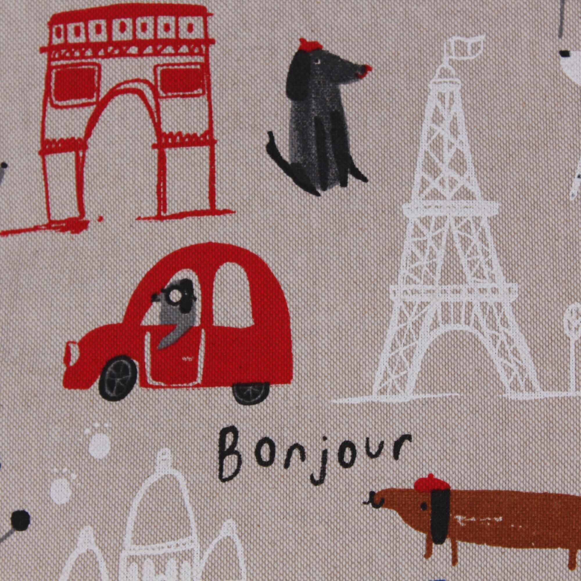 Kissenbezug 40x40 cm Bonjour Woof! Half Panama