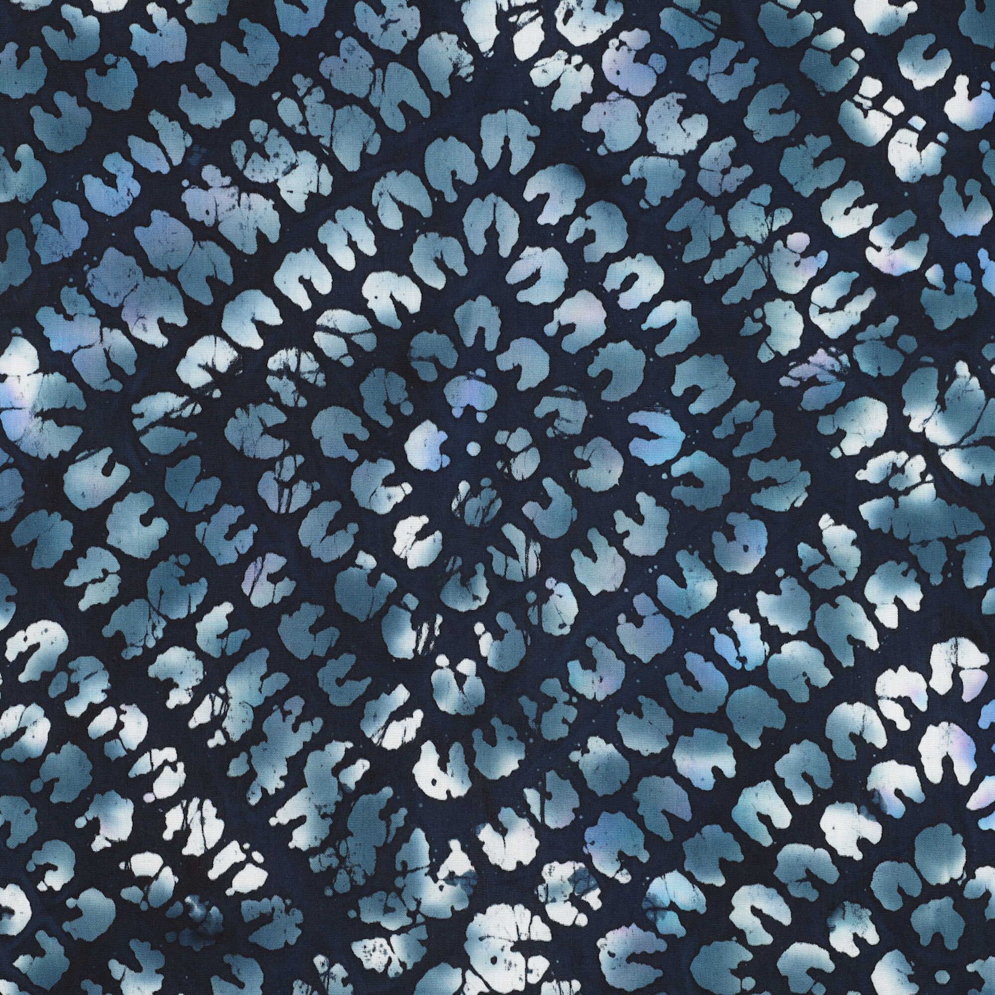Viskose Stoff Batik Muster Blau