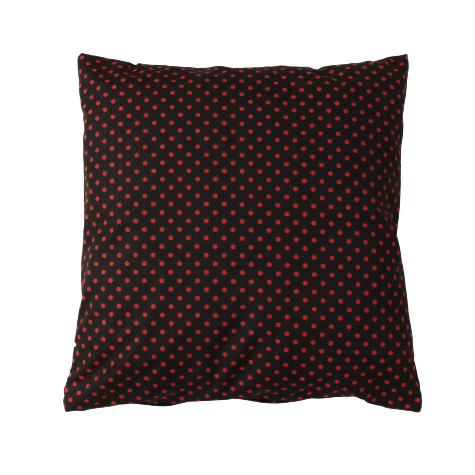 Kissenbezug 40x40 cm Punkte 5 mm Rot auf Schwarz