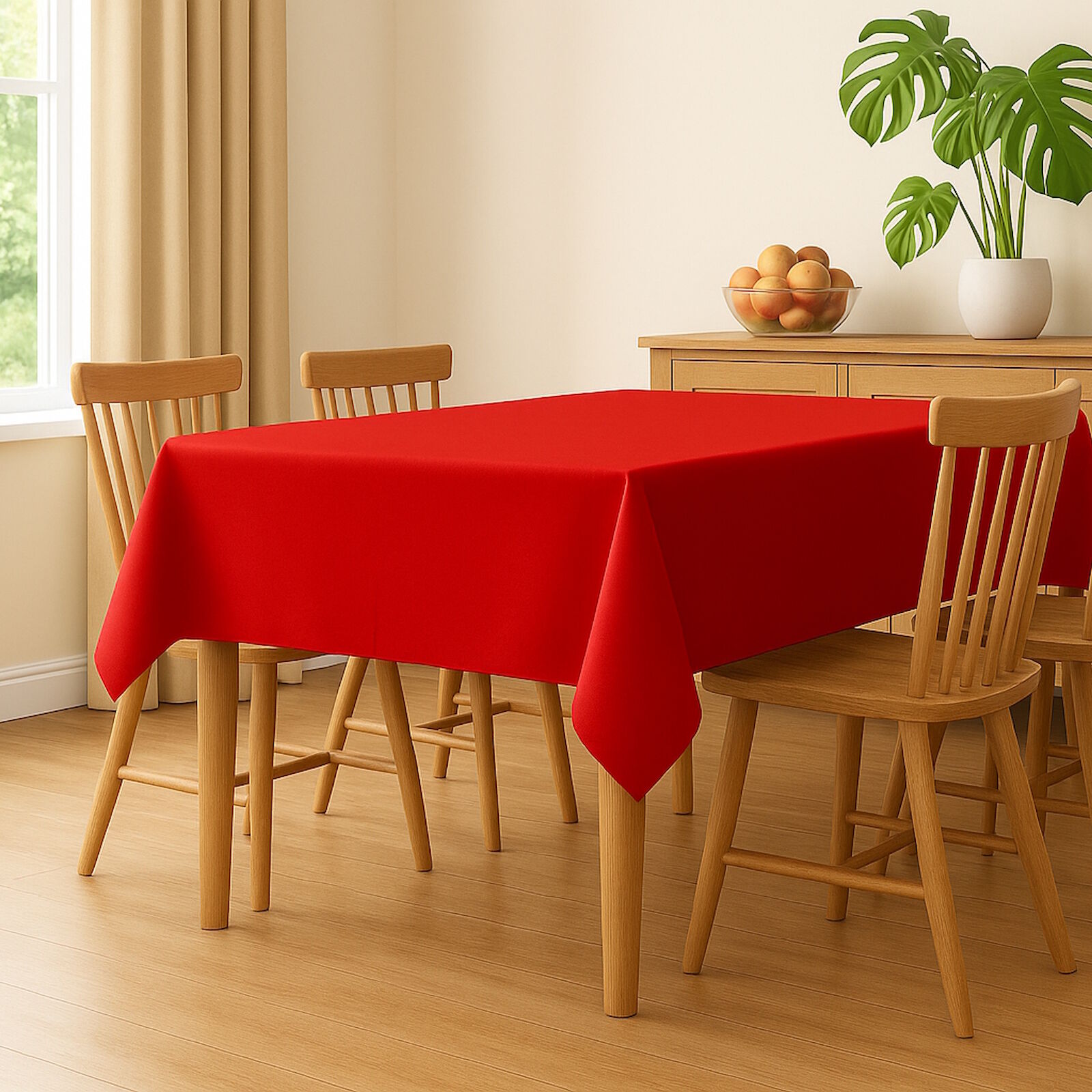 Tischdecke Rot Polyester bügelfrei knitterarm