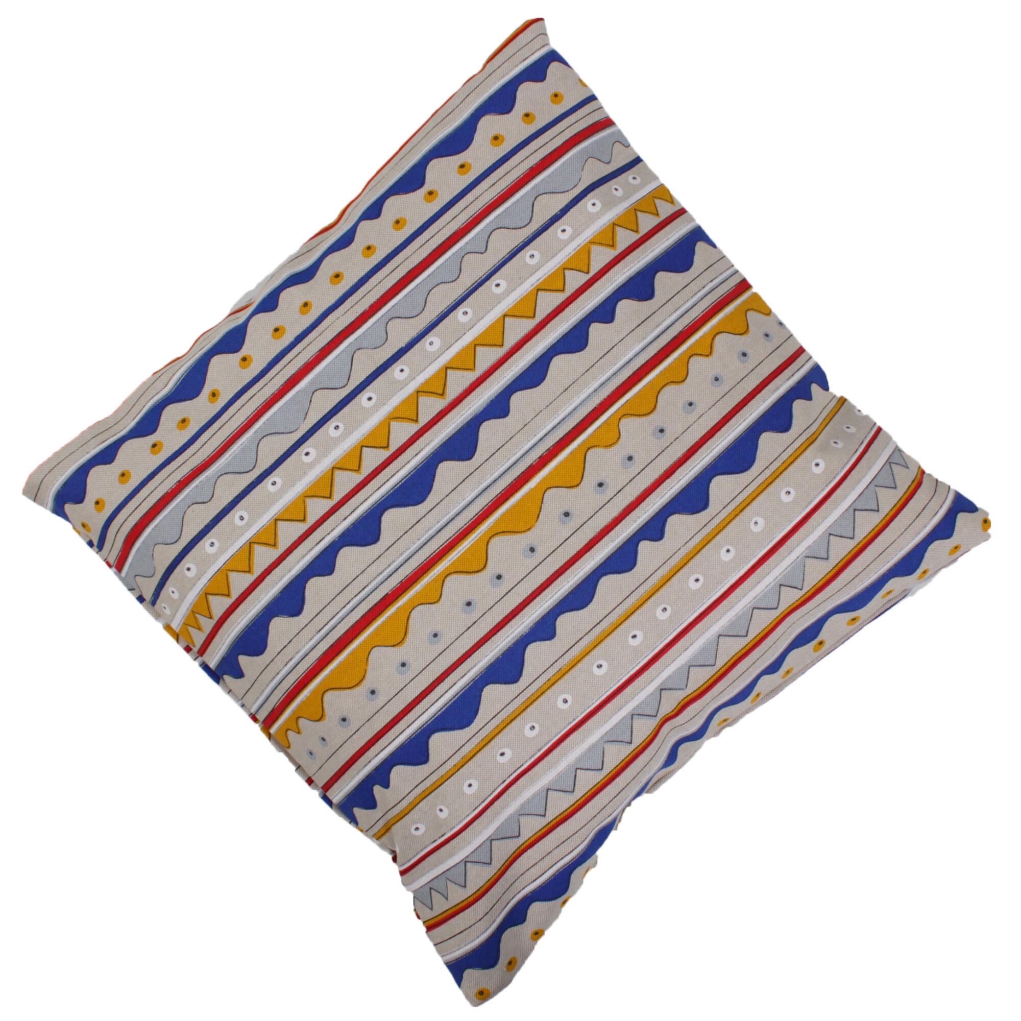 Kissenbezüge Streifen Gelb Blau 2er Set 40x40