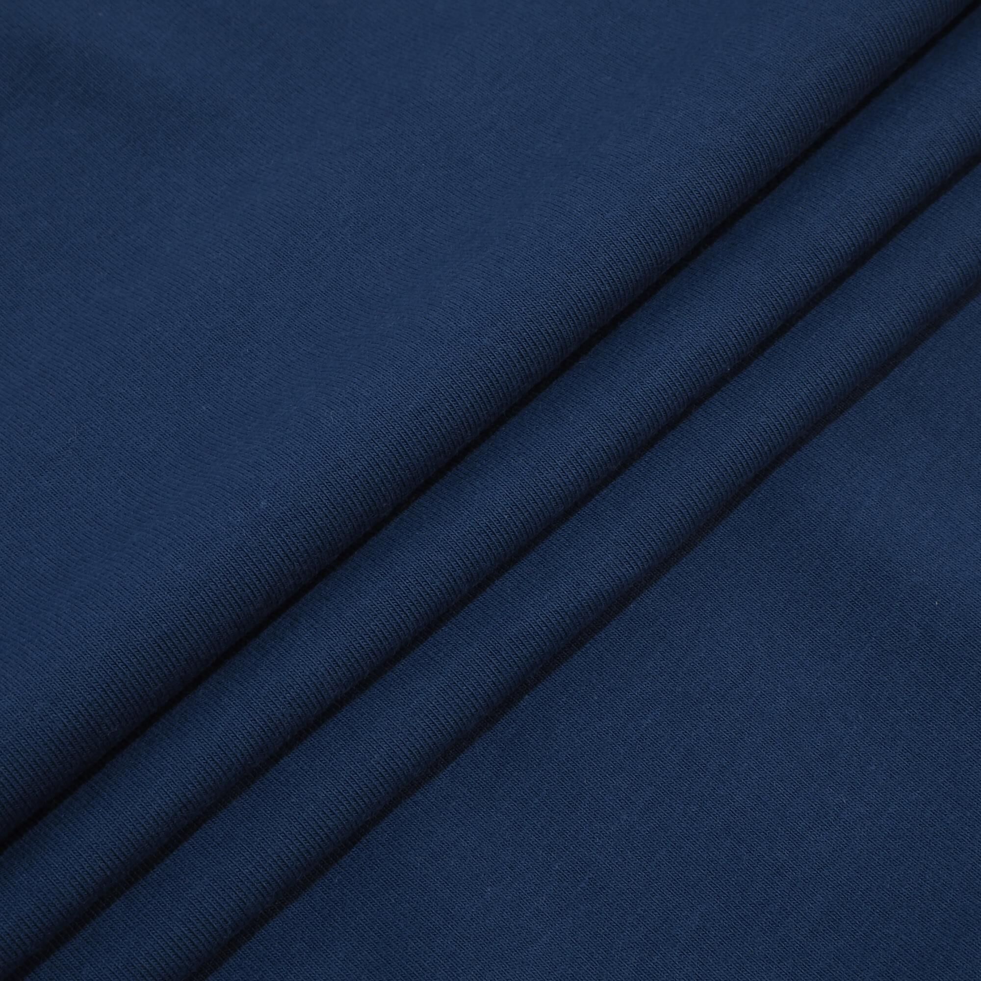 Stoff Meterware Uni Jeans Blau Jersey