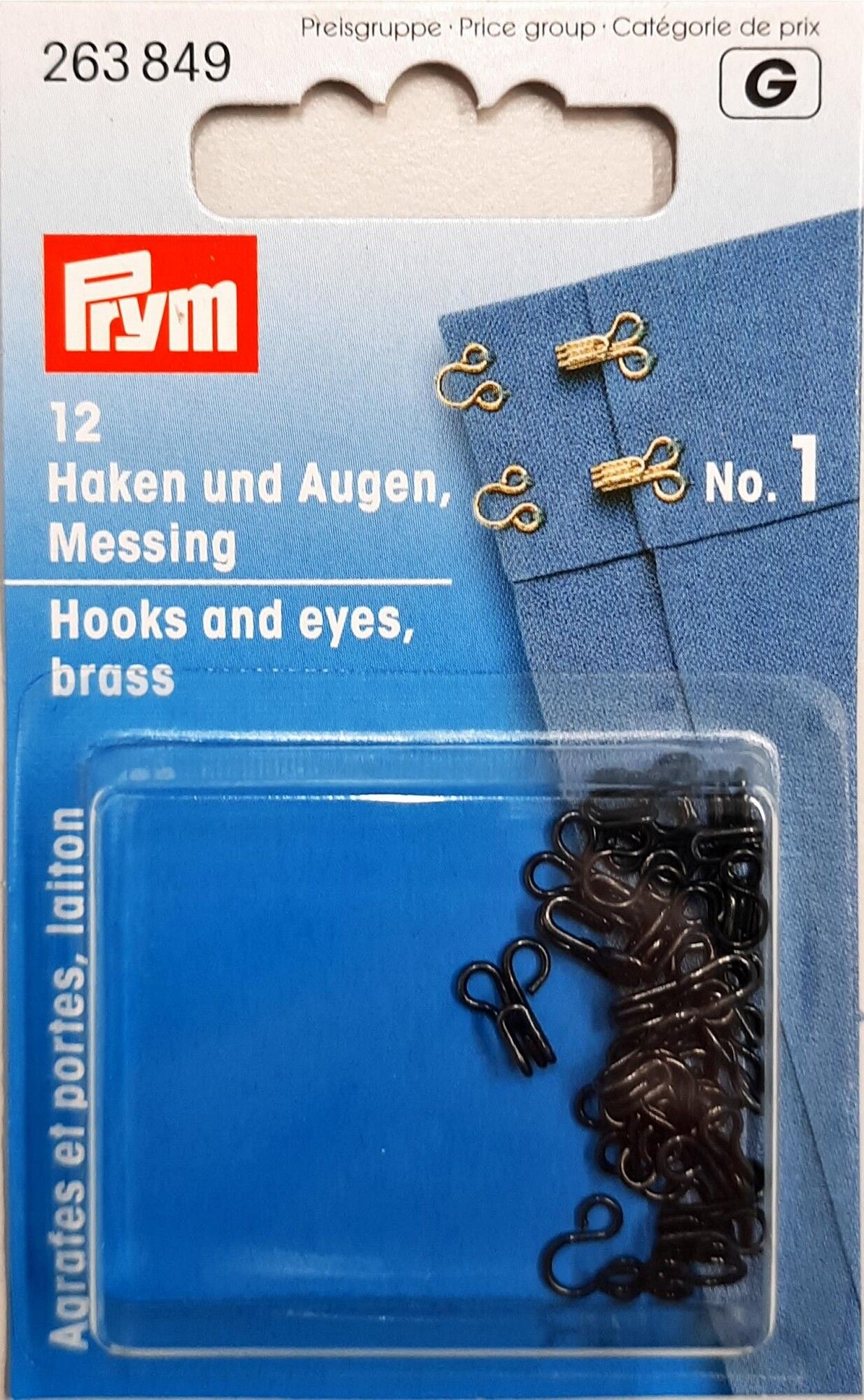 Federhaken und Augen MS 1 schwarz