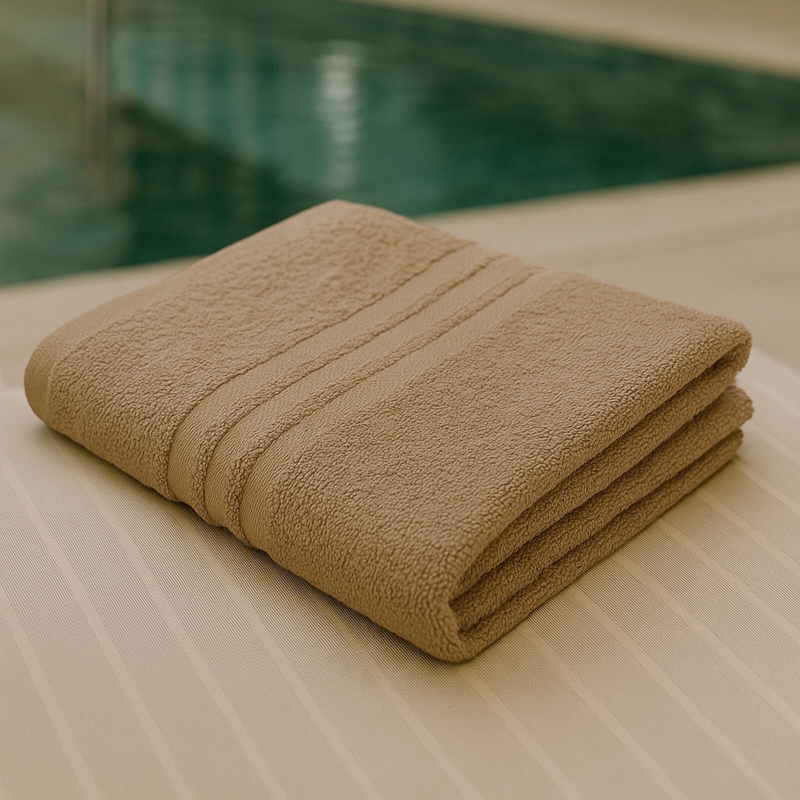 6er Set Wellness Handtuch Beige 50x100 – 100 % Baumwolle