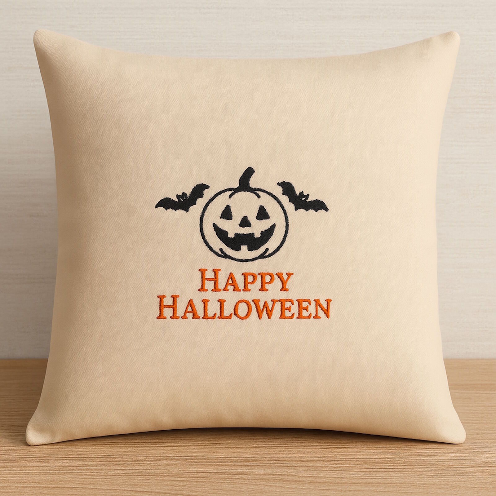 Halloween Kissen Kürbis 40x40 cm bestickt