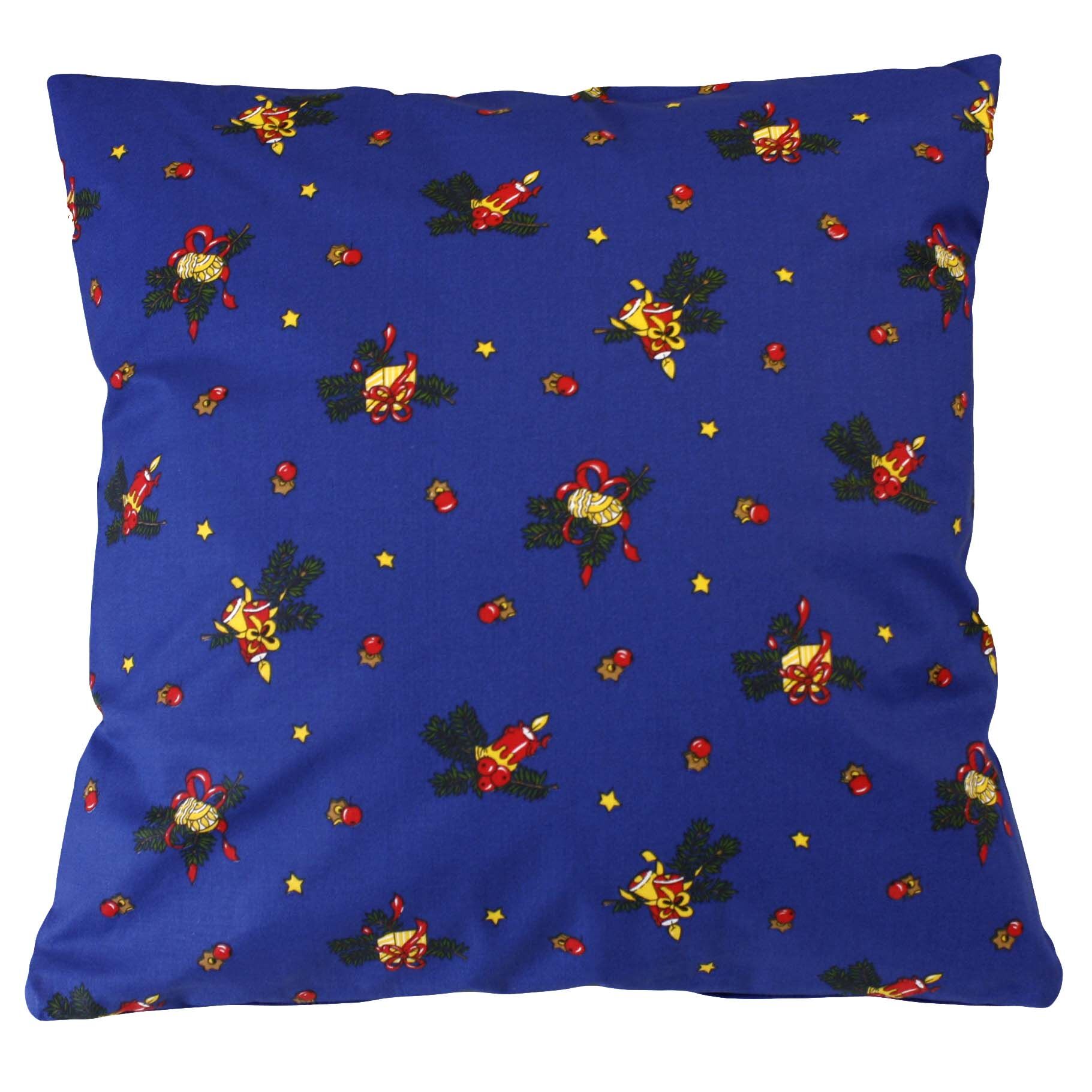 Kissenbezug Geschenke Kerzen Blau