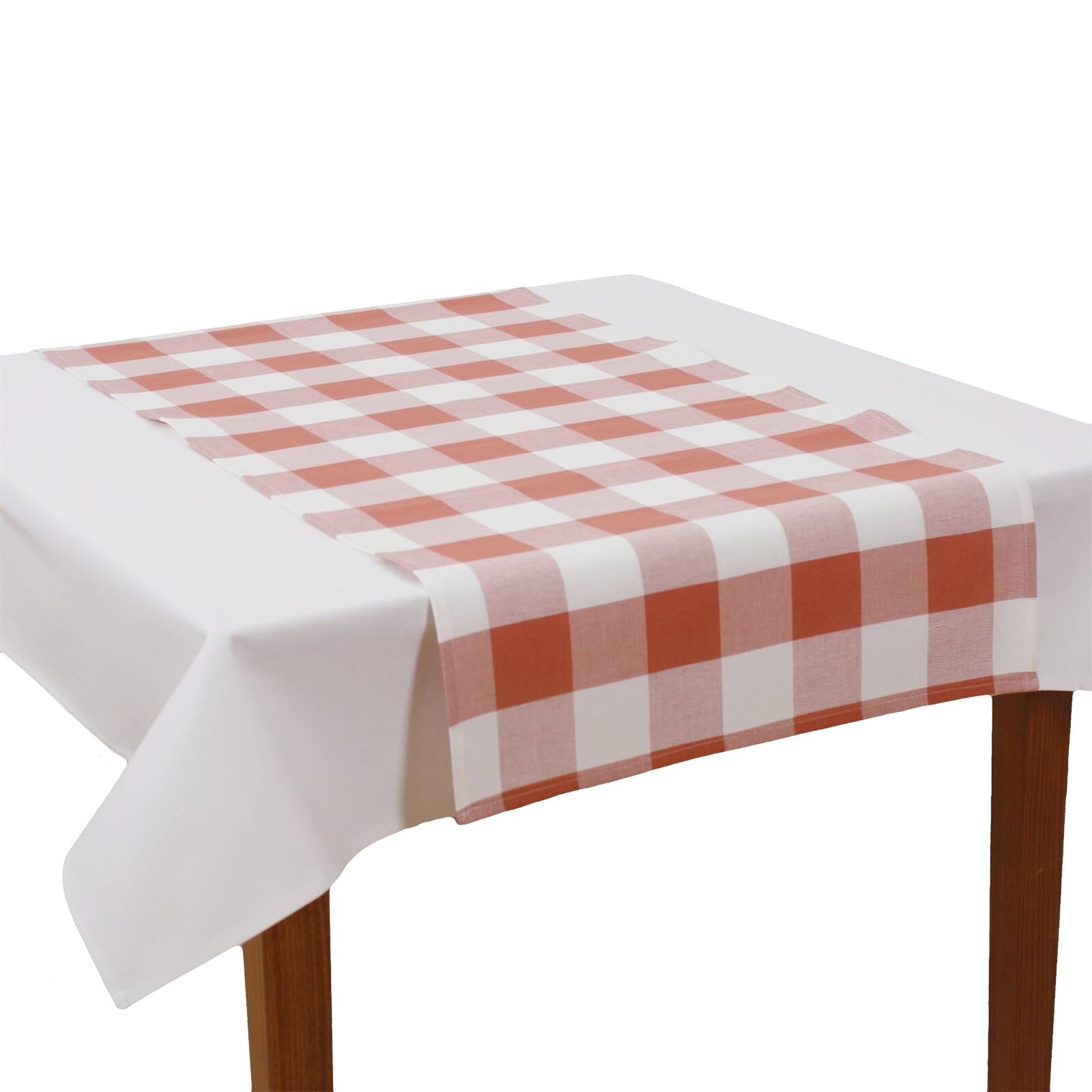 Tischläufer 45x145 cm Karo 5x5 cm Modal-Altrosa