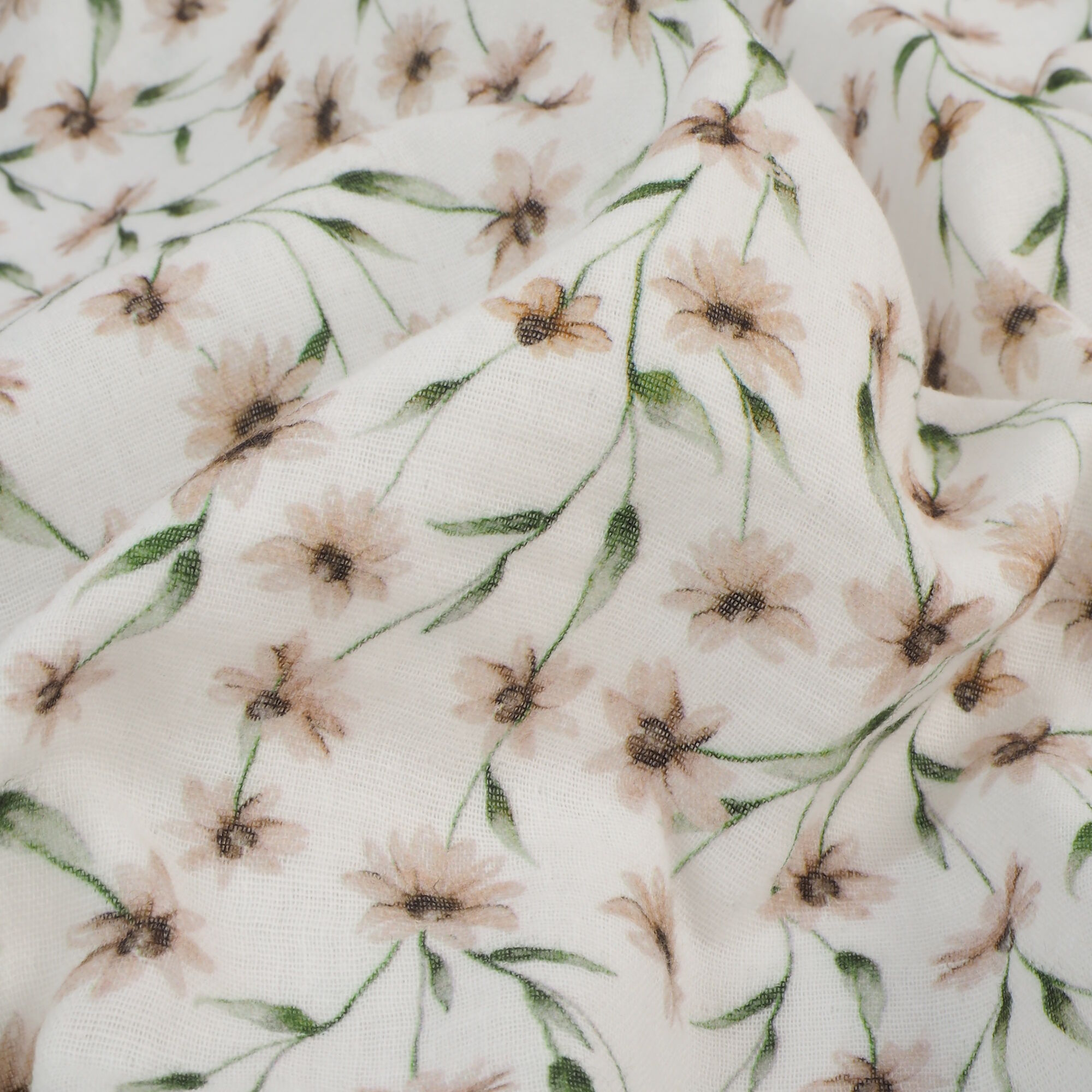 Stoff Meterware Vintage Blumen Bio Musselin