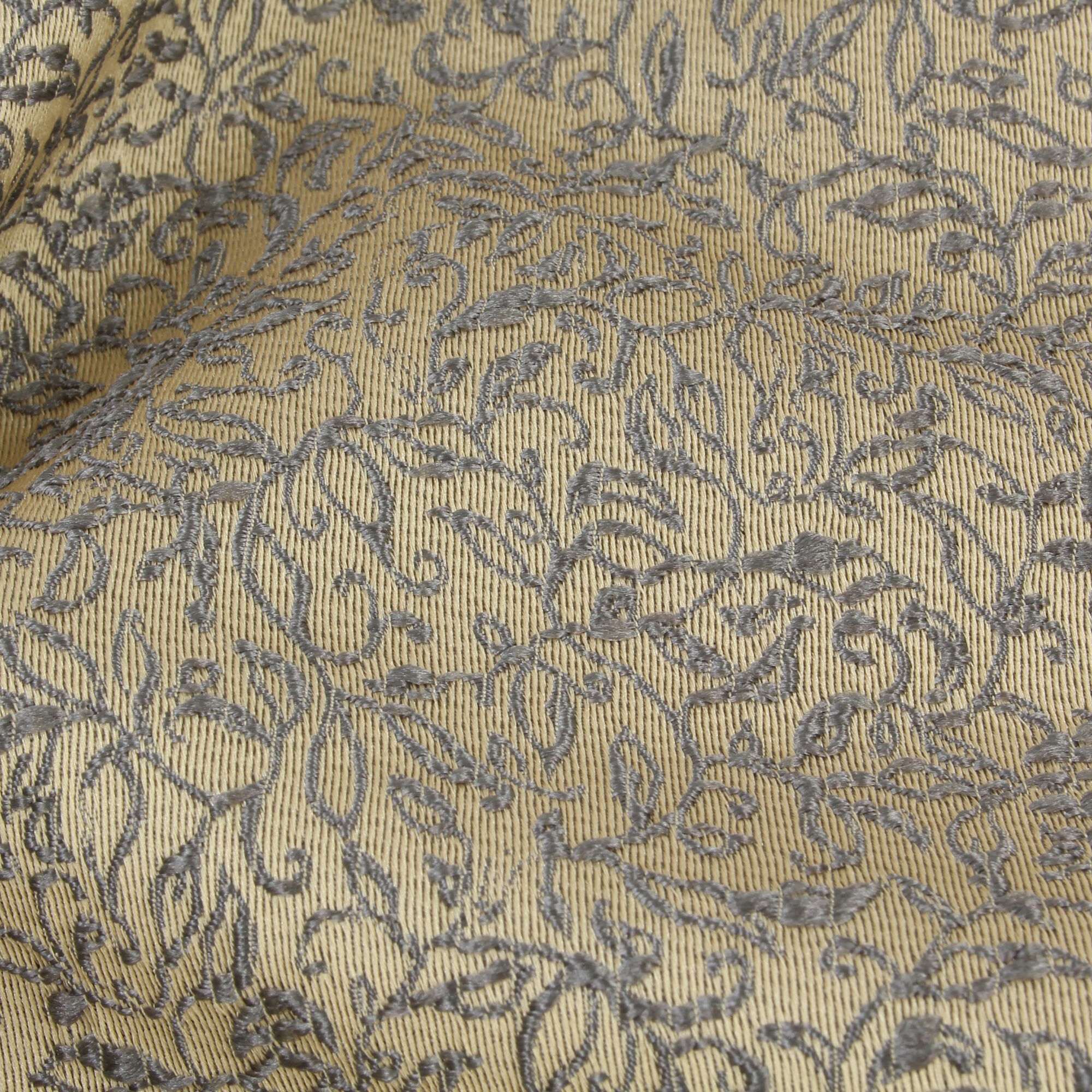 Stoff Meterware kleines Blättermuster Bronze Mischgewebe