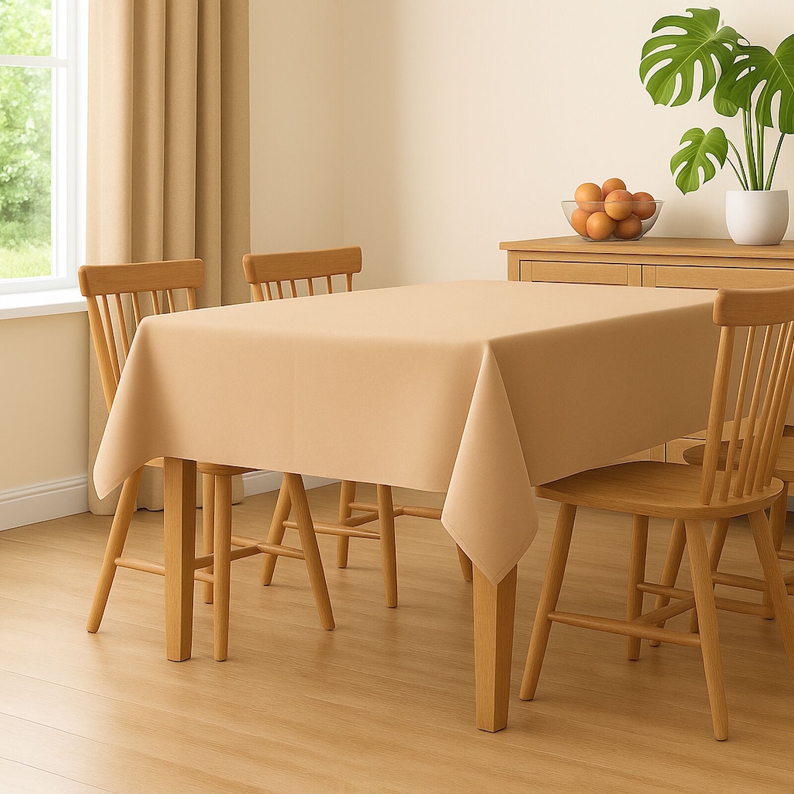 Tischdecke Beige Polyester Bügelfrei