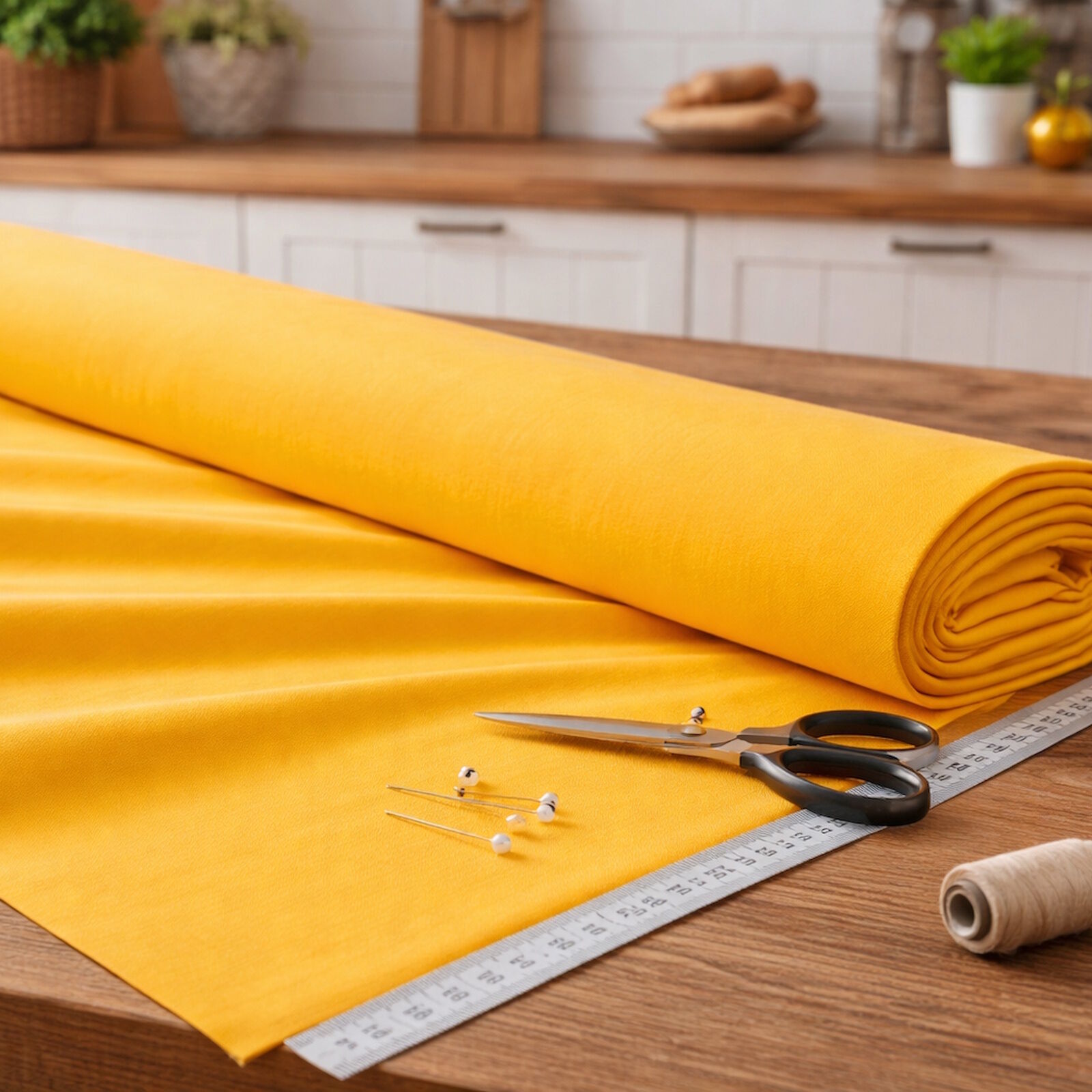 Stoff Meterware Baumwolle Linon Gelb