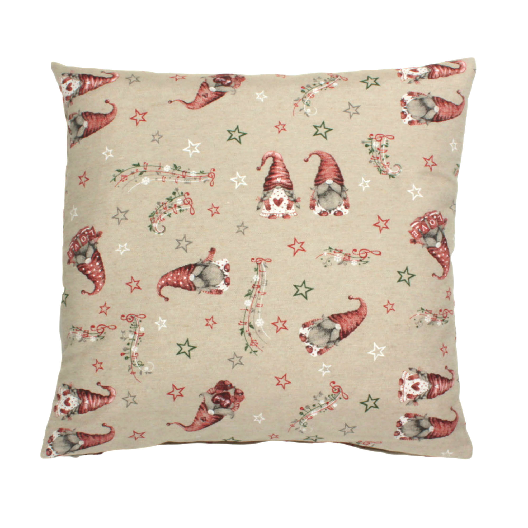 Komplettkissen 40x40 cm Wichtel Sterne Noten Half Panama