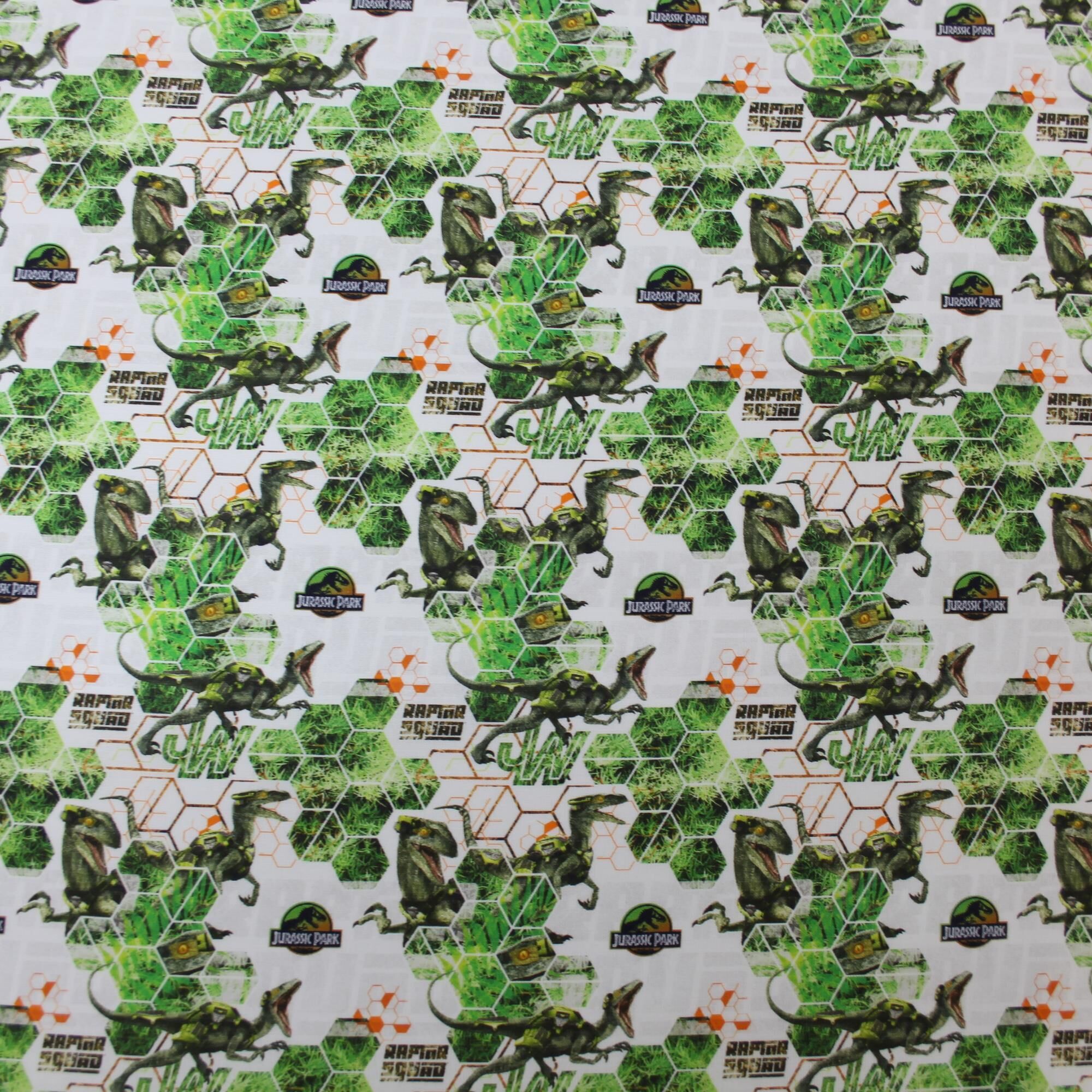 Stoff Meterware Jurassic Park Raptor Baumwolle
