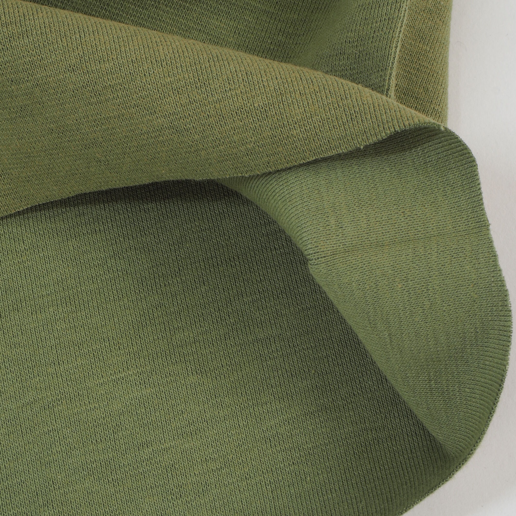 Bündchenstoff Meterware Uni Moos Grün