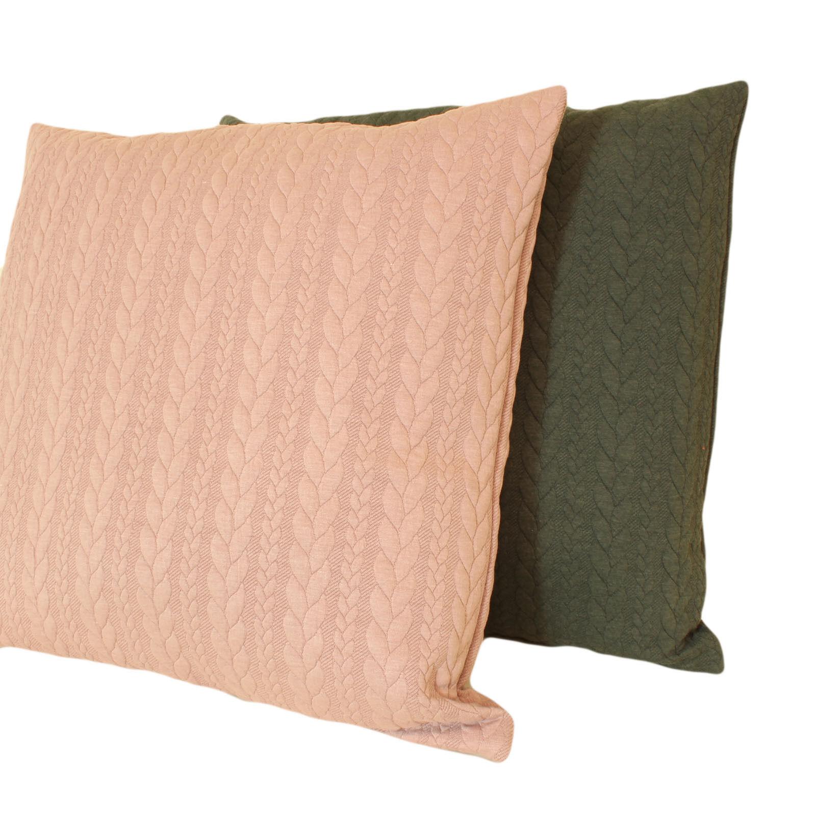 Kissenbezug 50x50 cm Zopfmuster Dunkelgrün