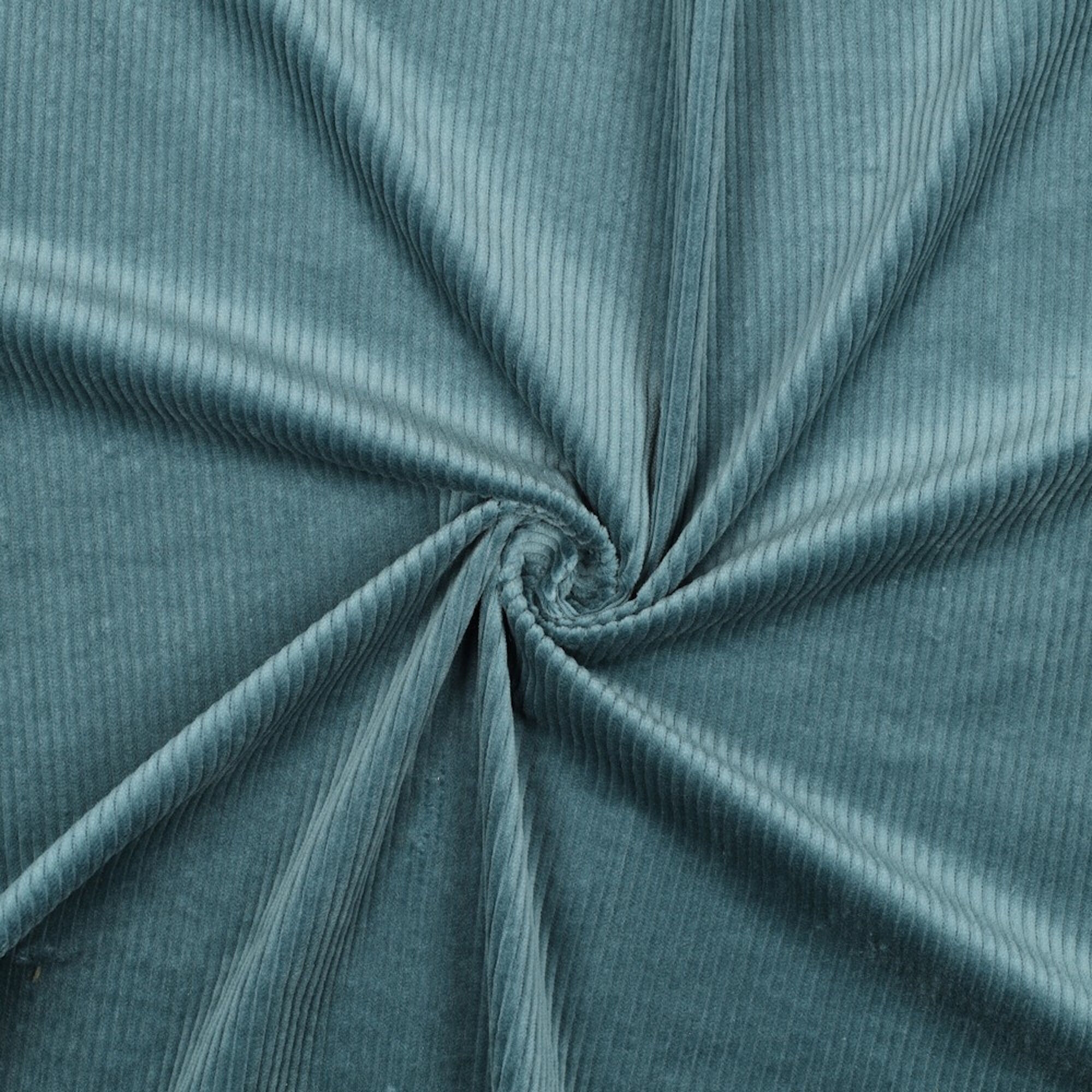 Stoff Meterware Uni Cord Blau Stretch
