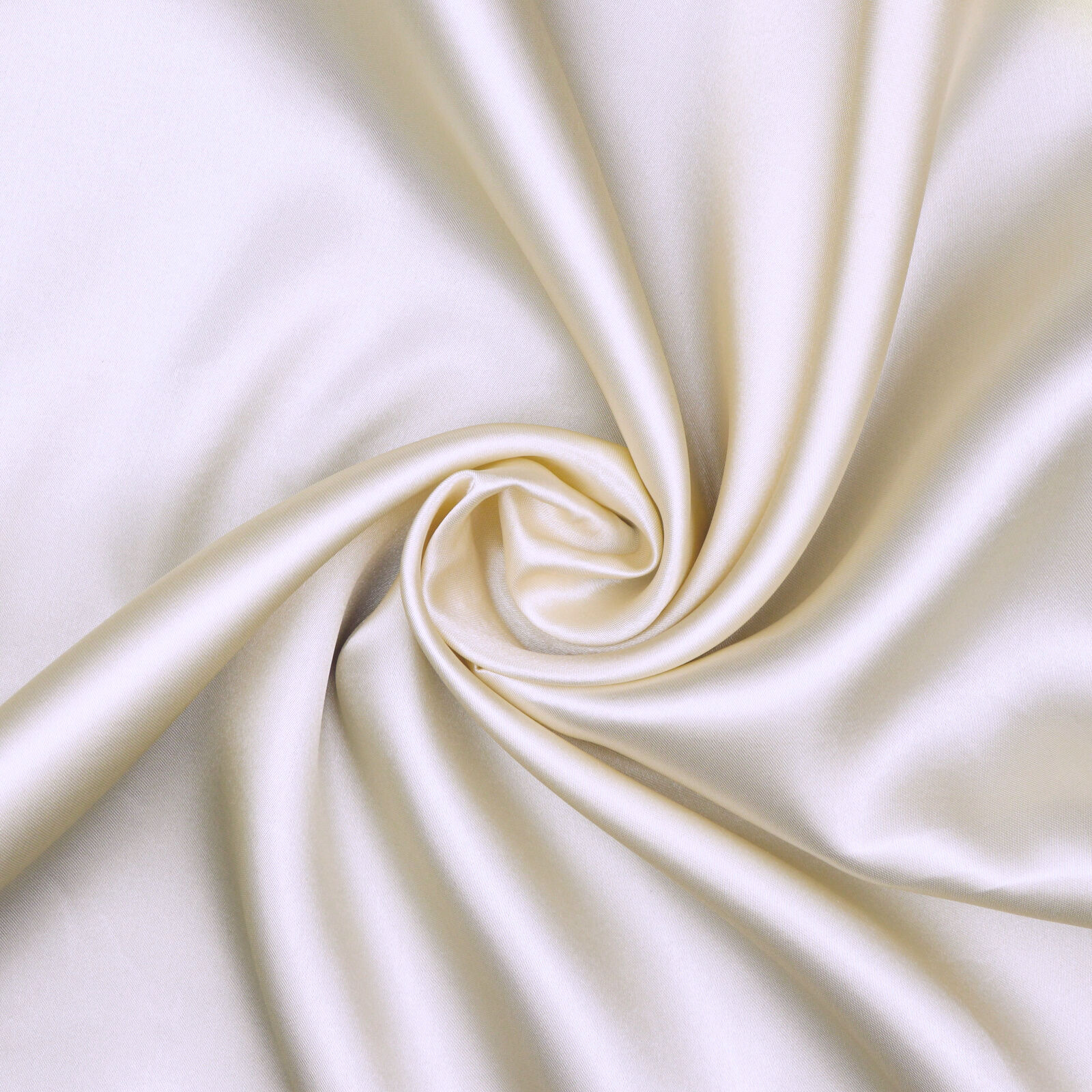 Stoff Meterware Uni Creme Glanz Satin