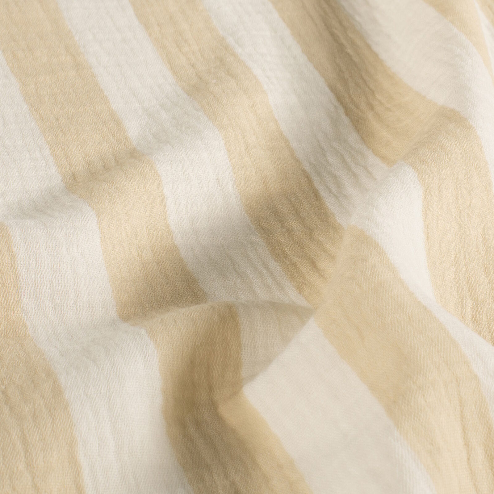 Musselin Stoff Streifen Beige 25 mm Baumwolle 150 cm