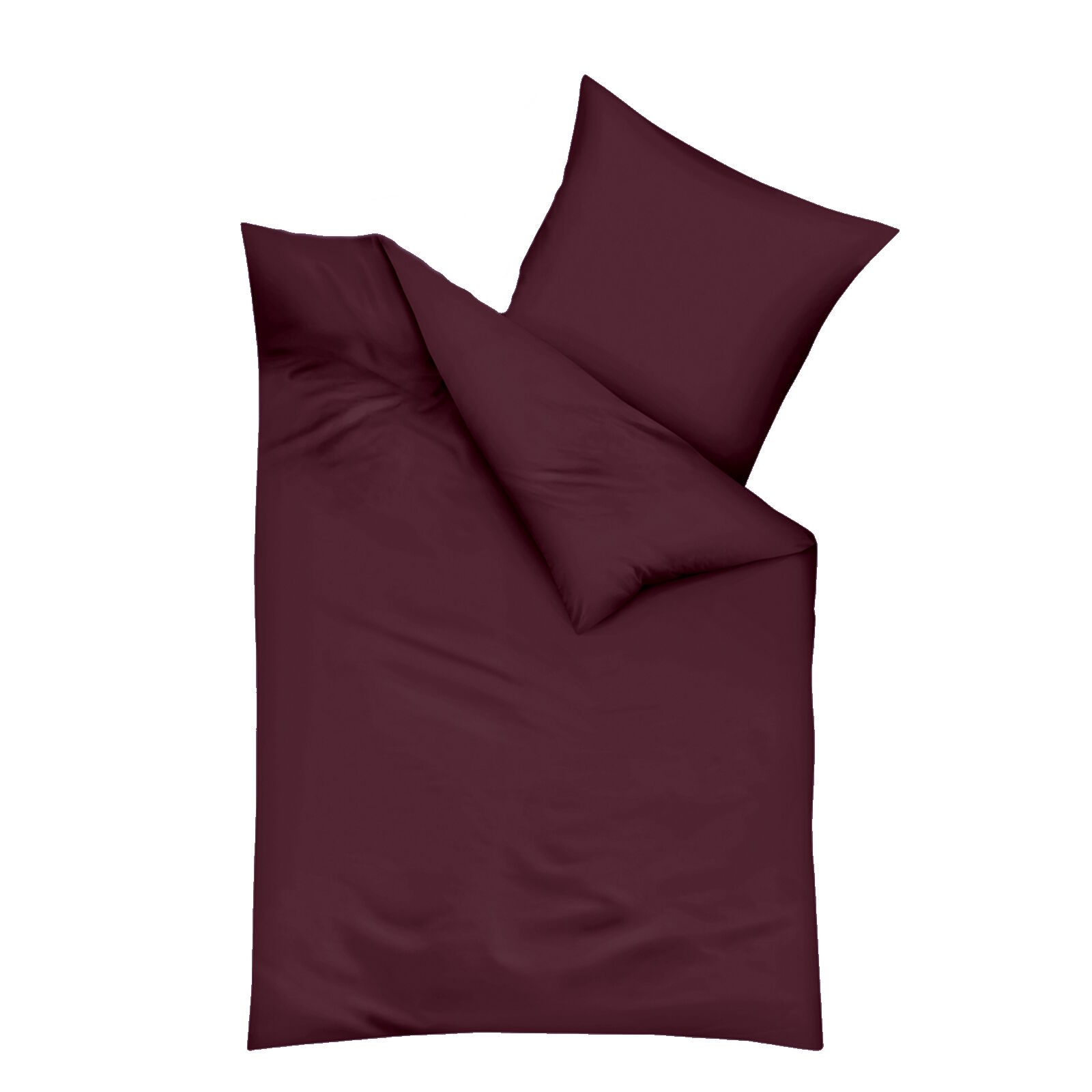 Bettwäsche Burgund Mako Satin-135x200 80x80 cm
