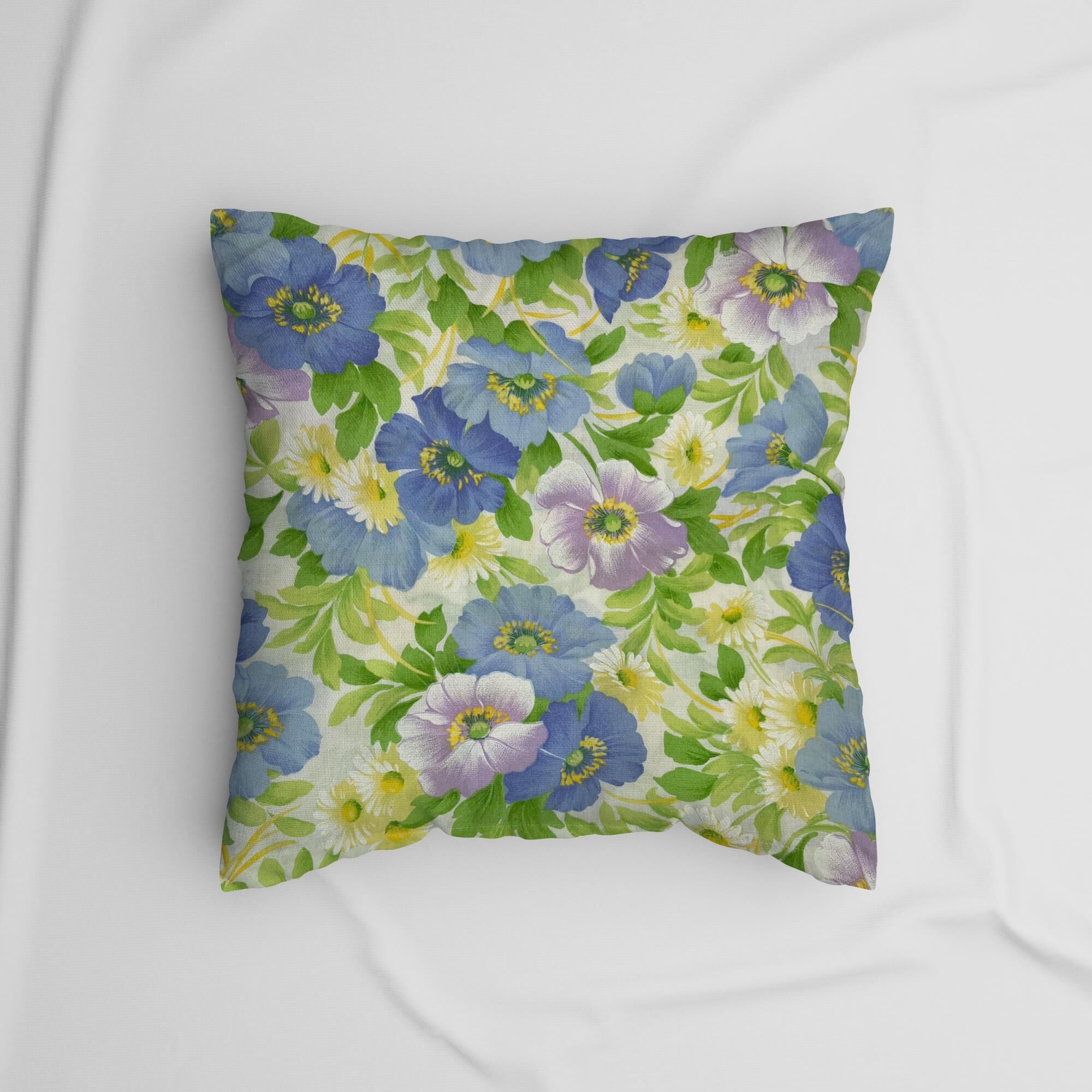 Outdoor Kissenbezug Blumen Blau