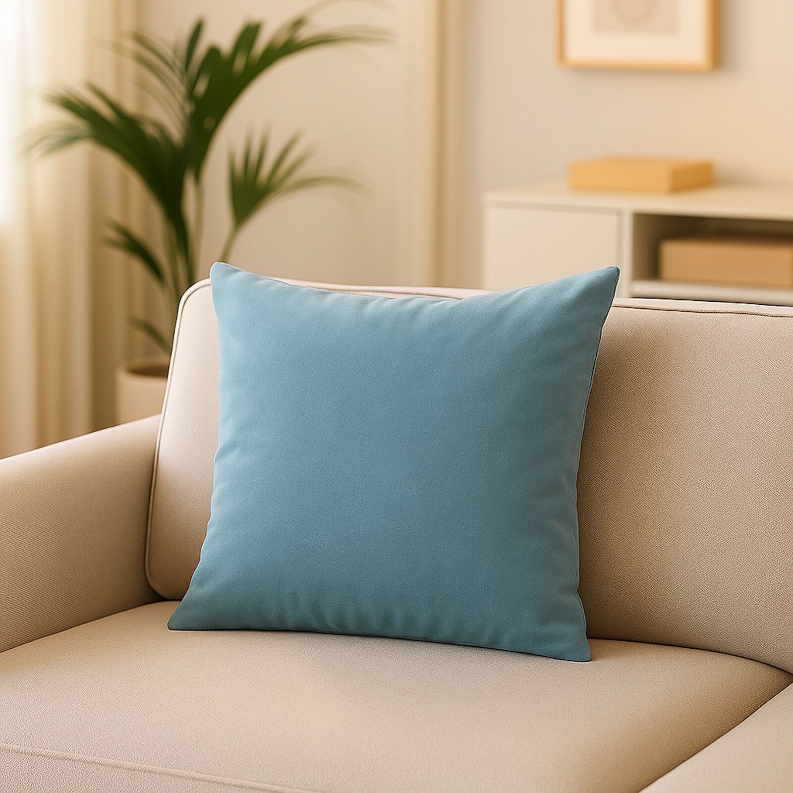 Kunstleder Kissenbezug Pastellblau