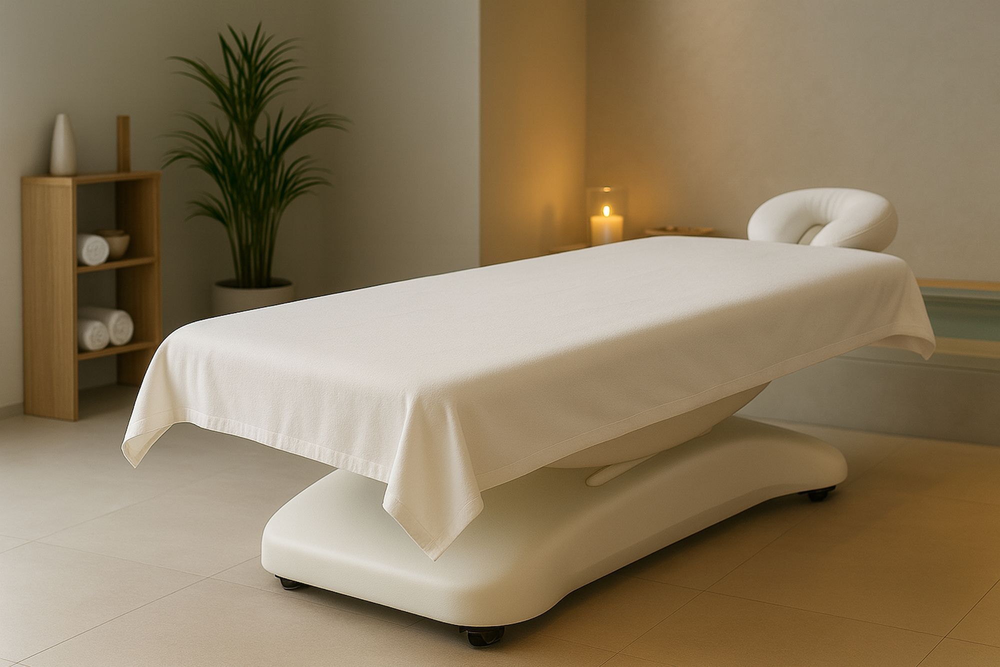 Massagelaken 120x200 cm Weiß Baumwolle