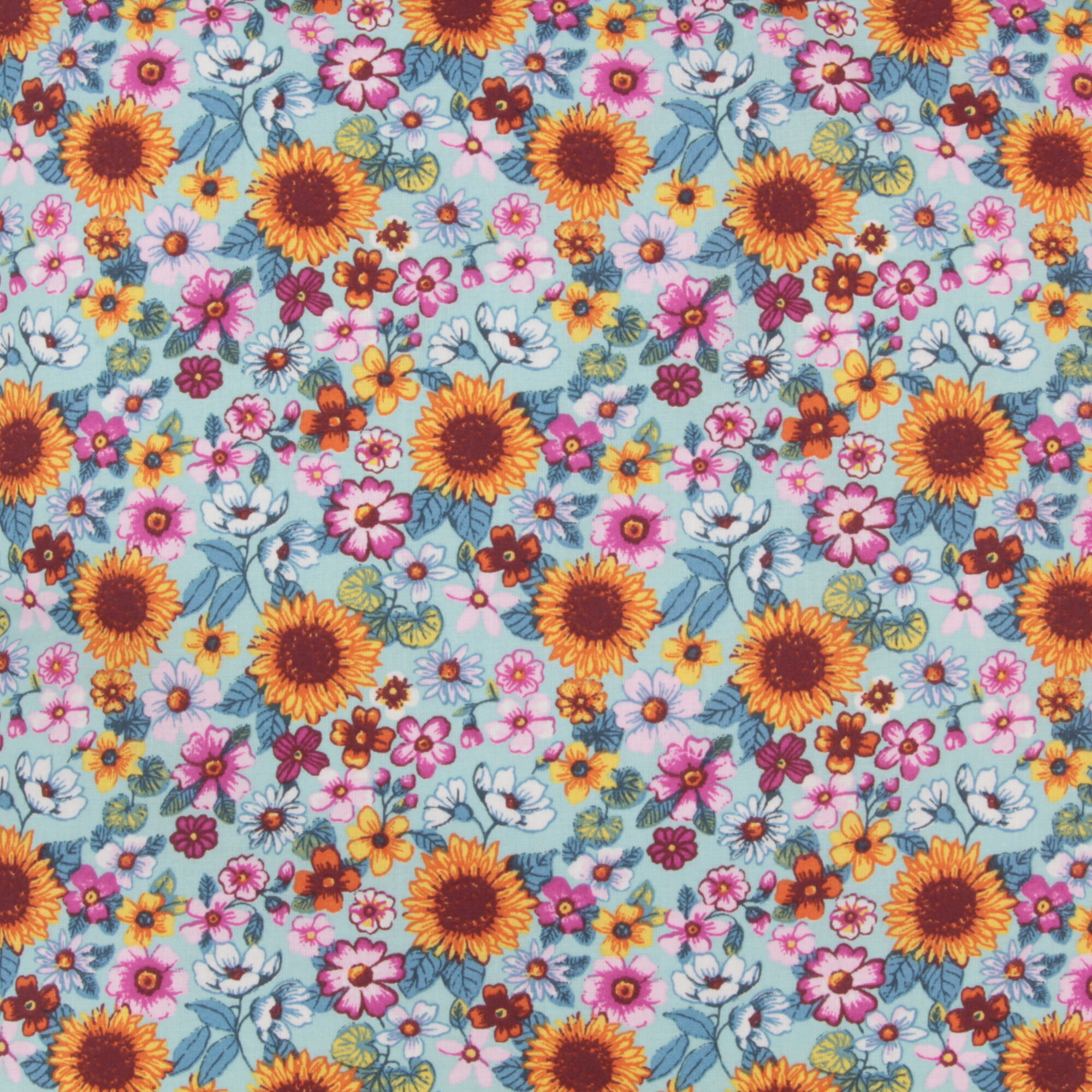 Sonnenblumen Kissenbezug 40x40 Blau