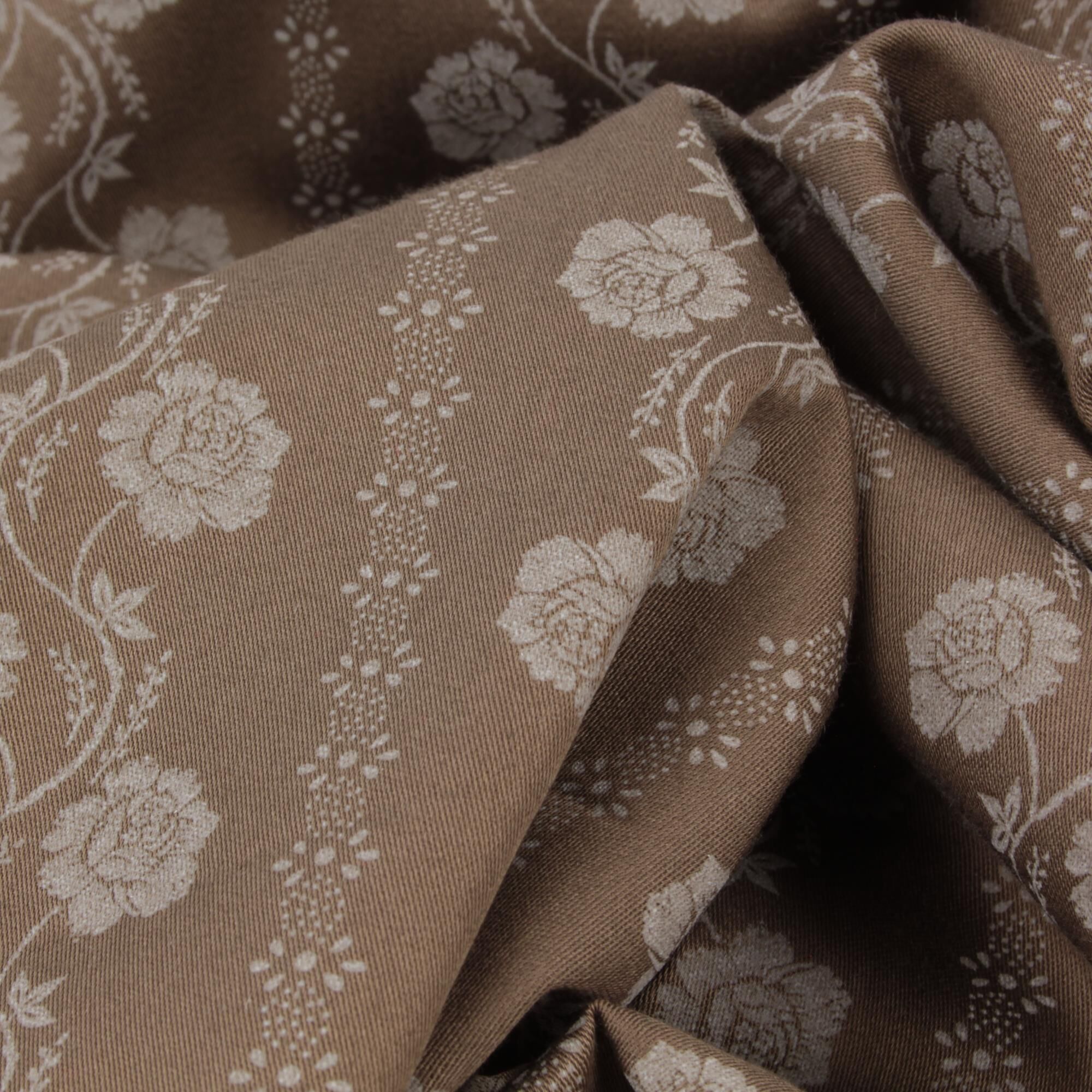 Stoff Meterware Blumen Streifen Sandra Beige Dirndl