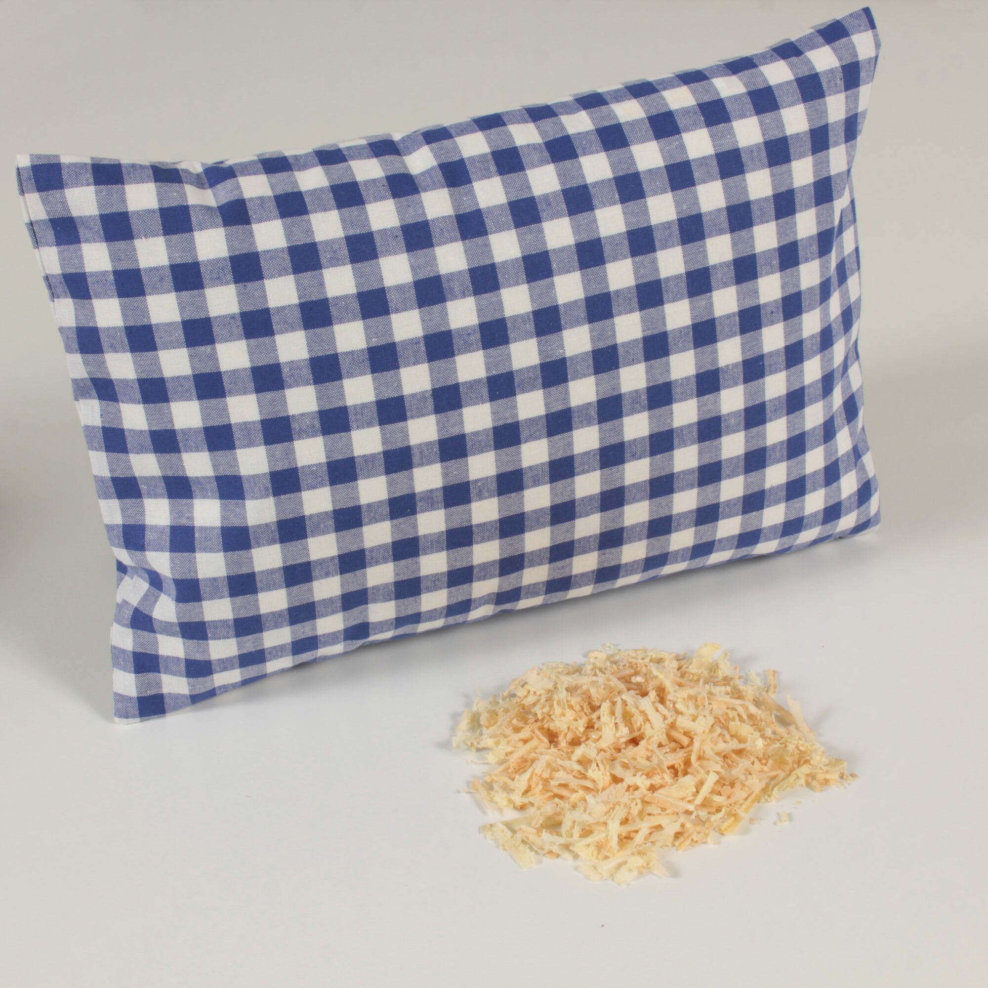 Zirbenkissen 20x30 cm Karo 1x1 cm Blau ca. 200 g Füllung