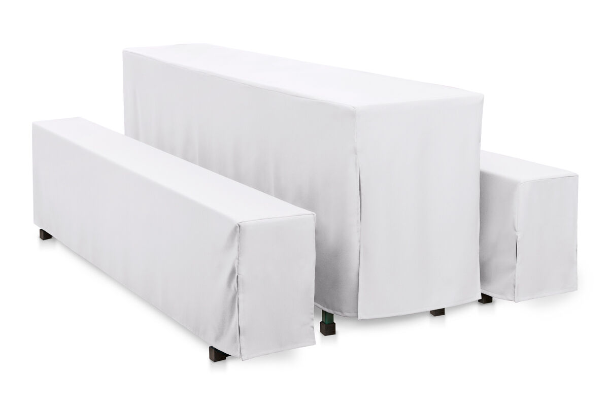 Hussen-Set bodenlang Polyester-Weiß/220x50+2x220x25