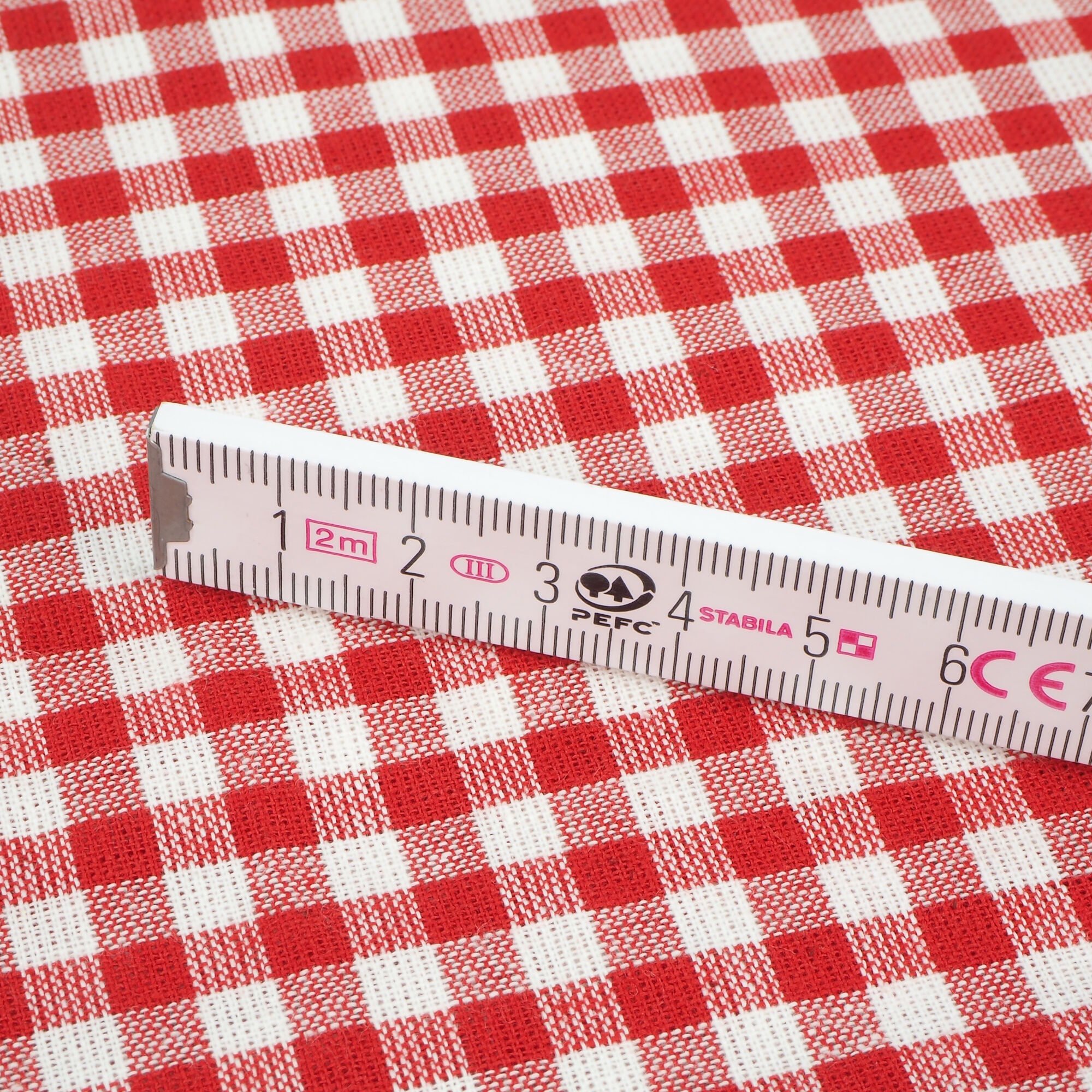 Stoff Meterware Karo 5x5 mm Rot