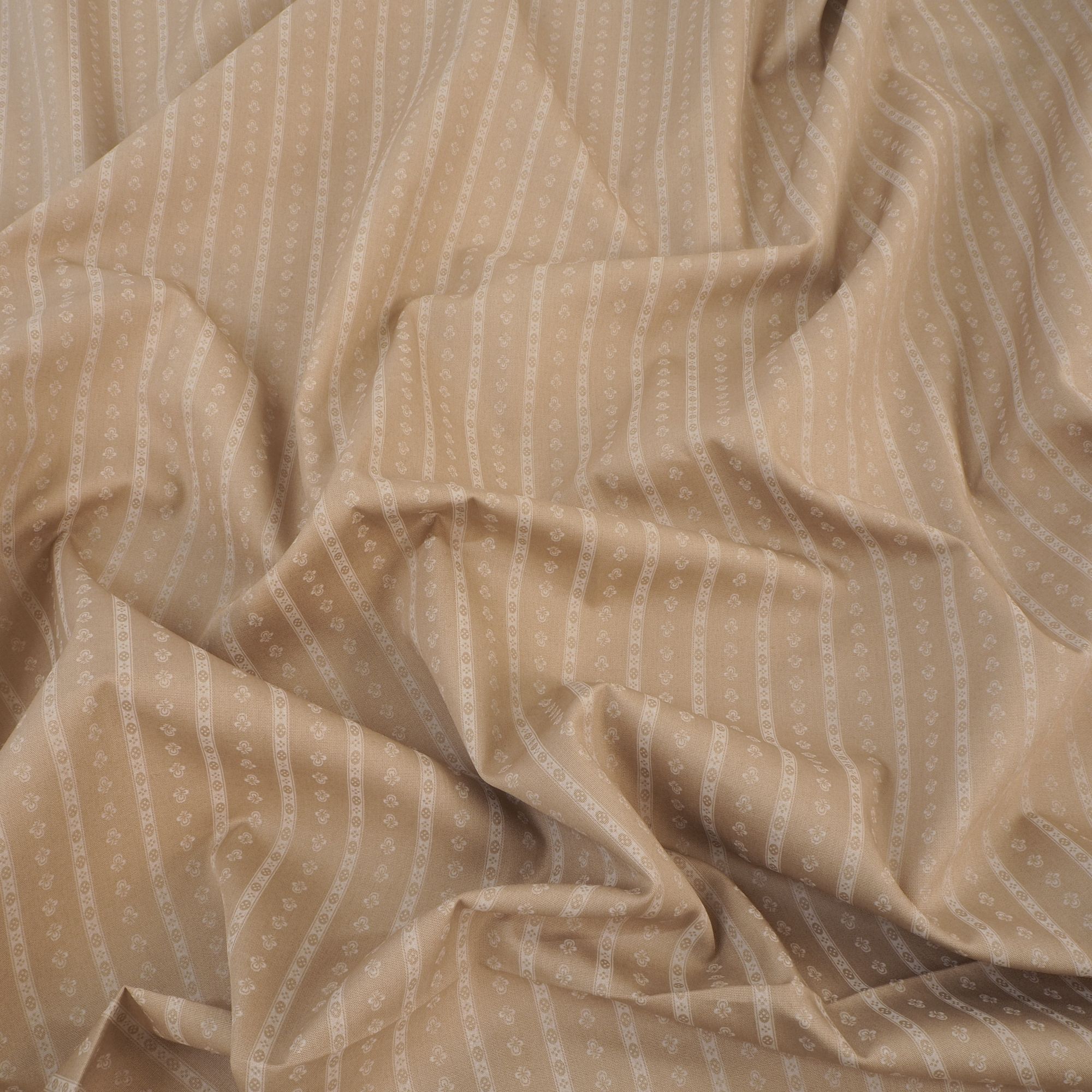 Dirndlstoff Blumen Streifen Moni Beige Tracht