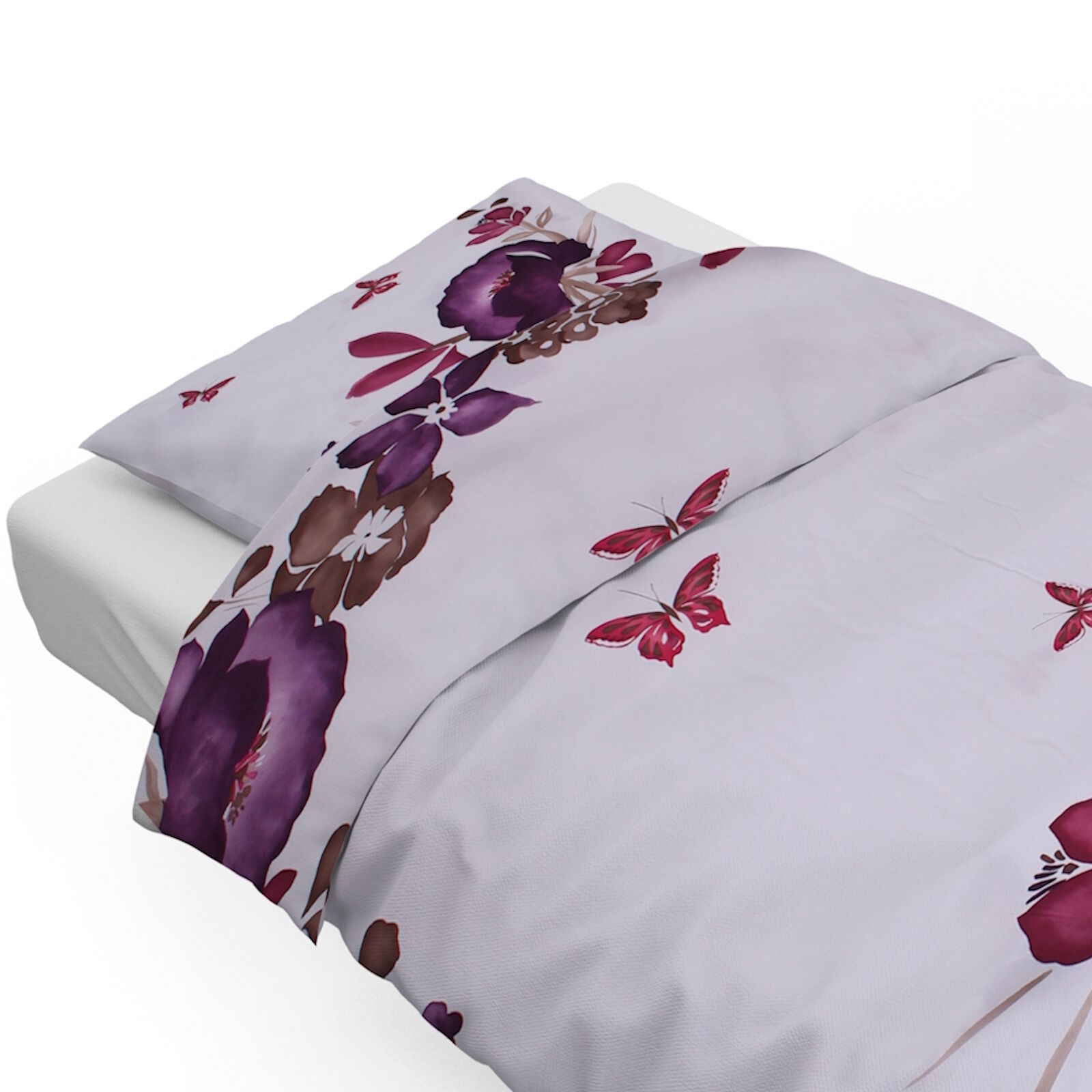 Mako Satin Bettwäsche 135x200 Blumen