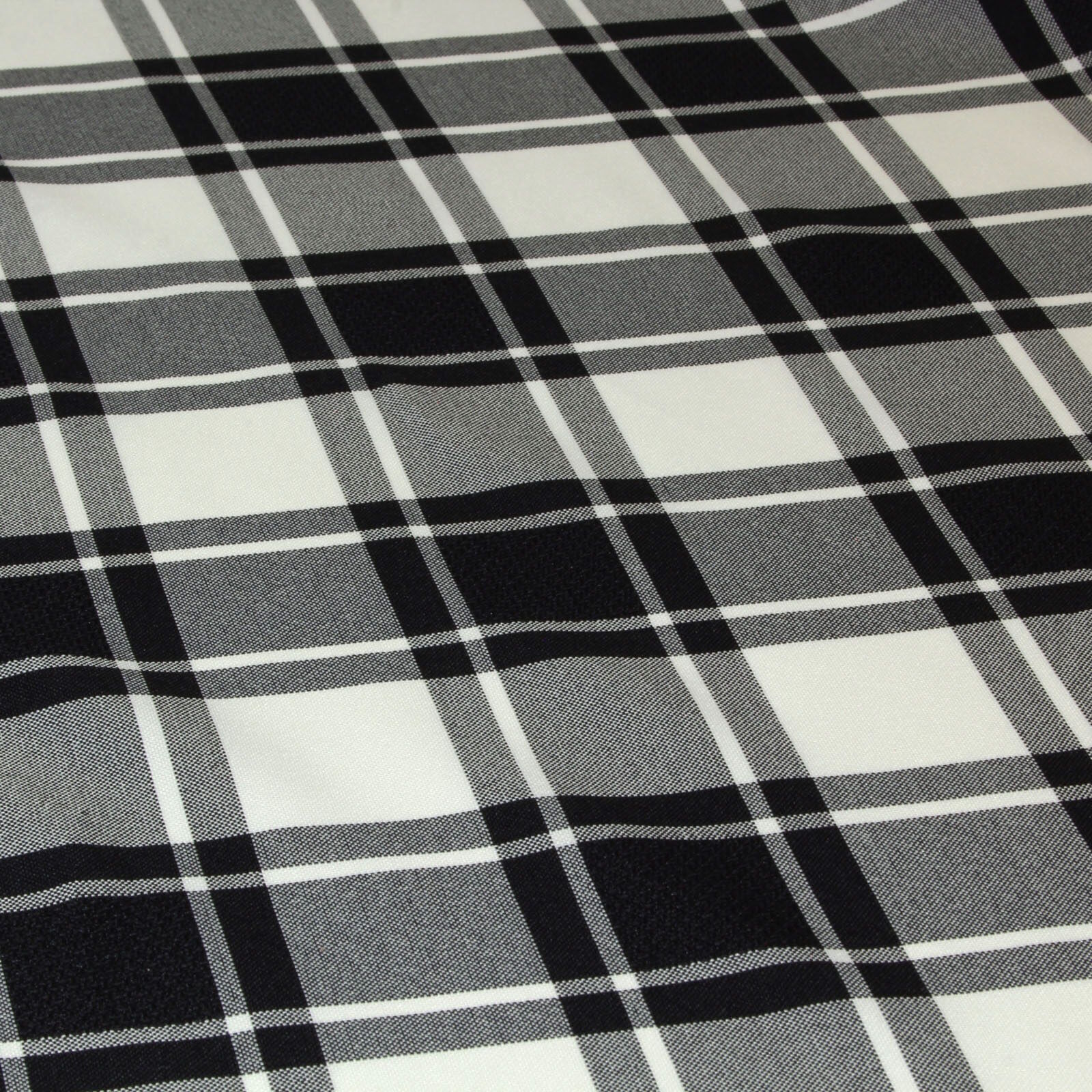 Karierter Stoff Schwarz Polyester