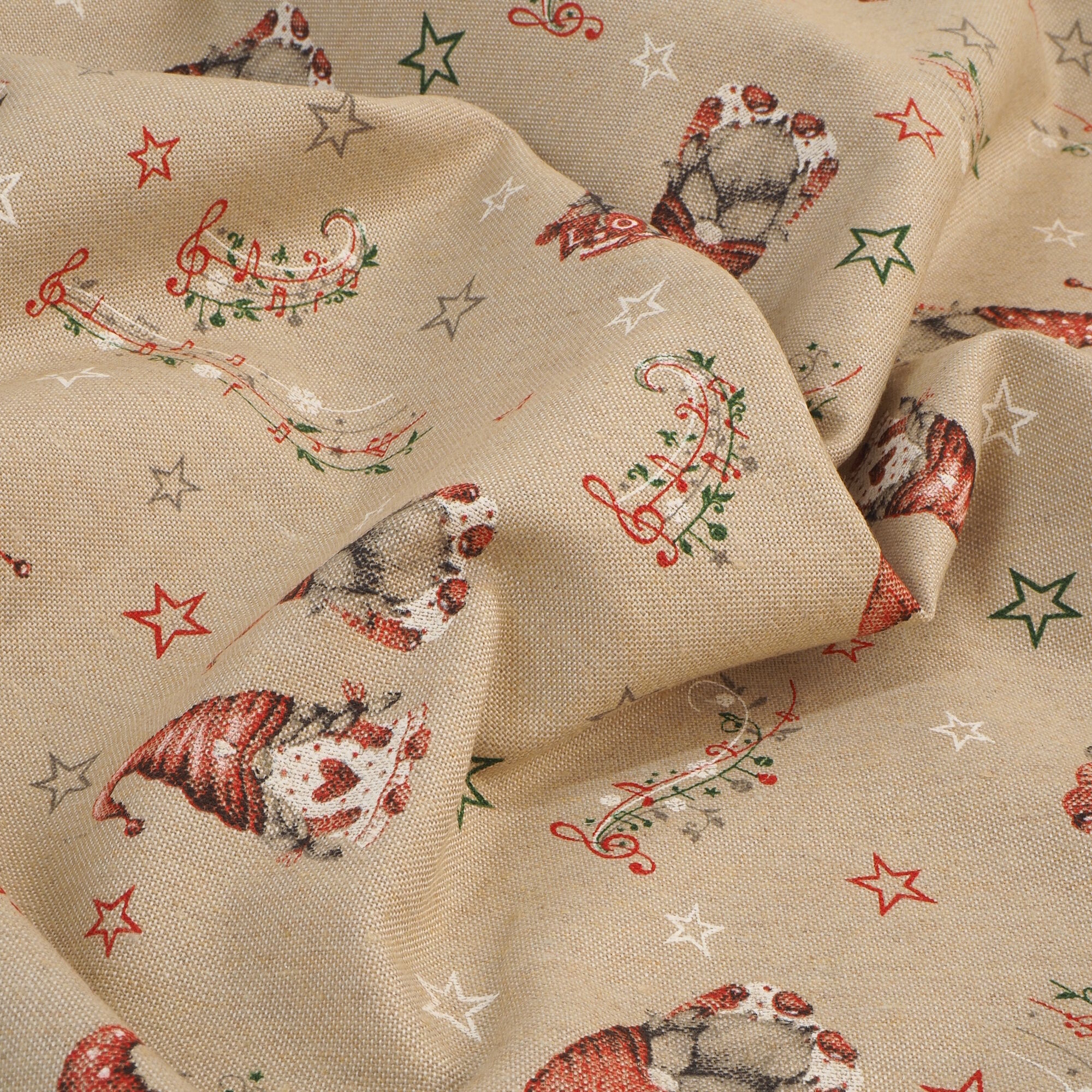 Weihnachtsstoff Wichtel – Baumwollmischgewebe Meterware 140 cm breit