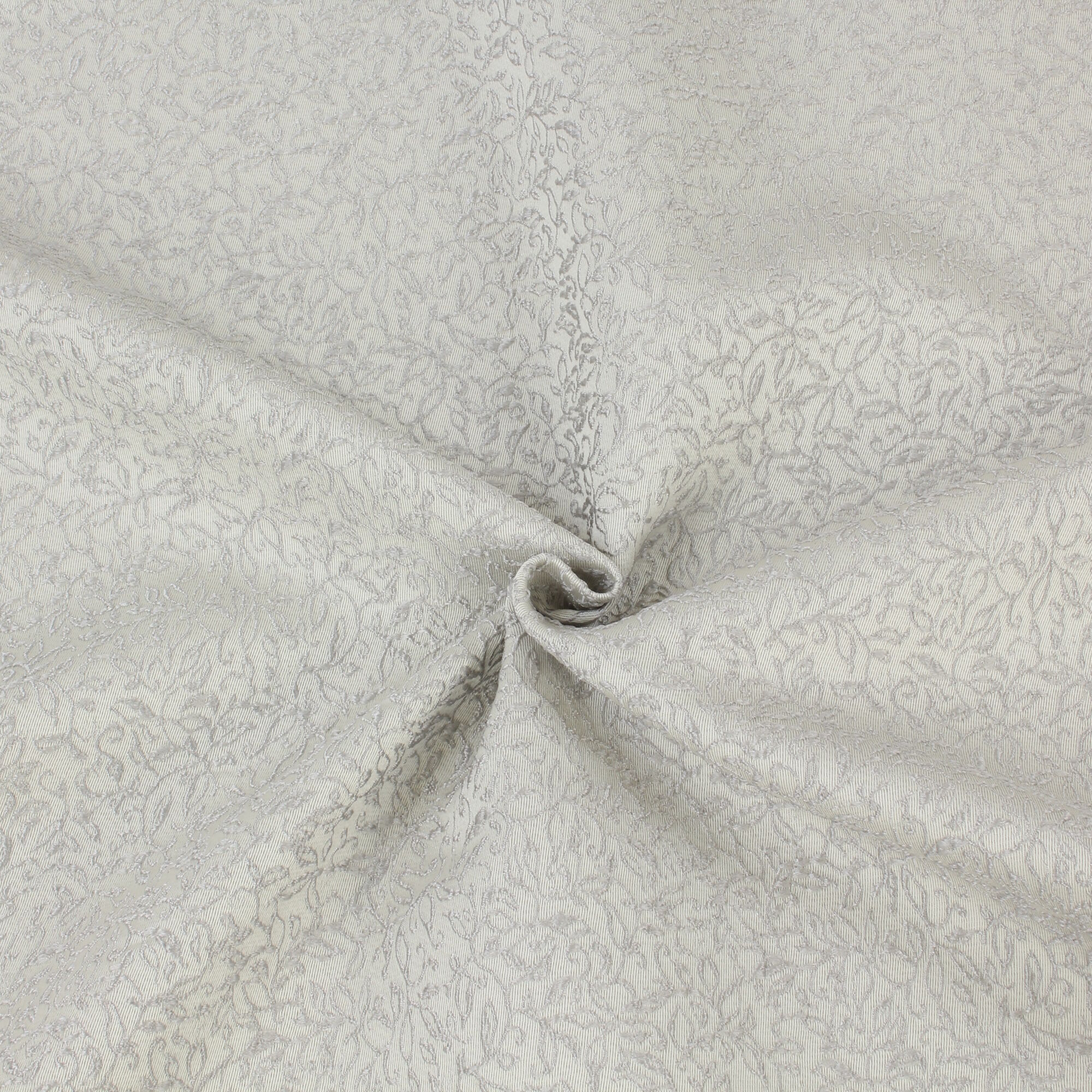 Jacquard Stoff Hellgrau Blumenmuster